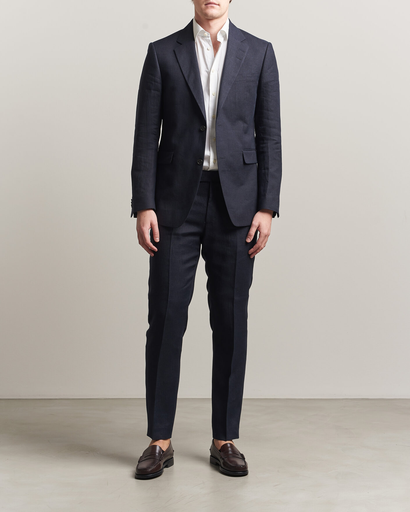 Heren | Broeken | Tiger of Sweden | Tenuta Linen Suit Trousers Midnight Blue