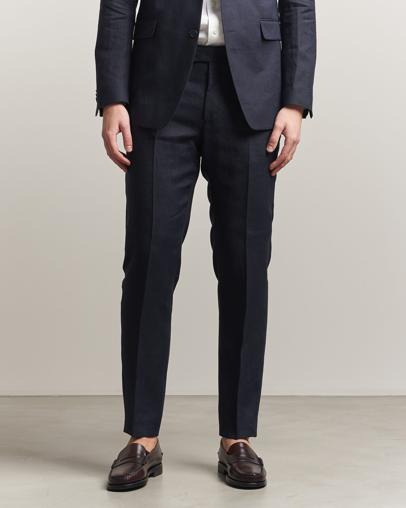 Heren | Broeken | Tiger of Sweden | Tenuta Linen Suit Trousers Midnight Blue