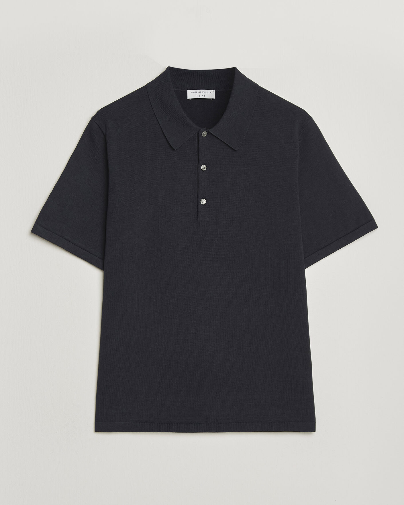 Homme | Polos | Tiger of Sweden | Erros Cotton Knitted Polo Light Ink
