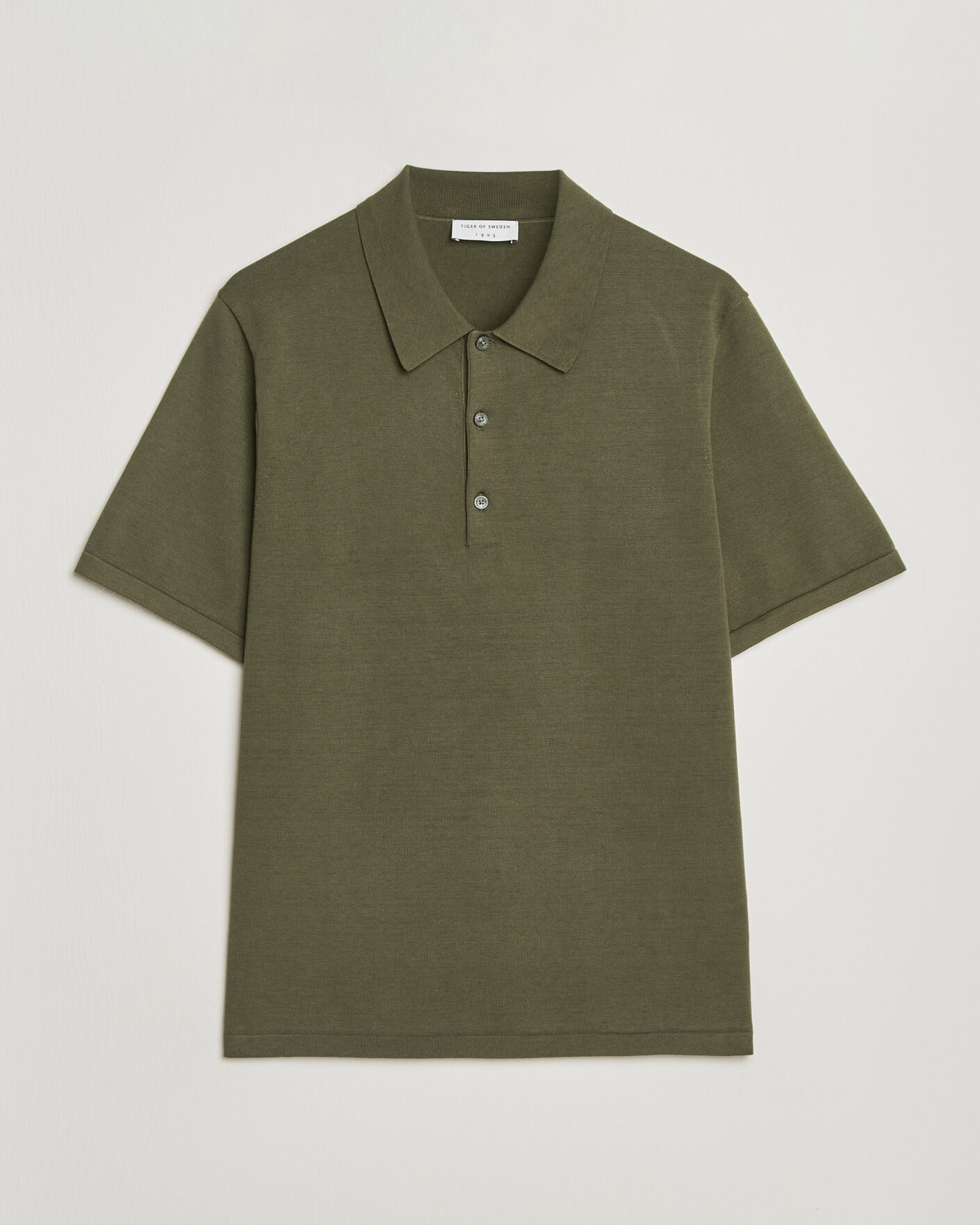 Homme | Polos | Tiger of Sweden | Erros Cotton Knitted Polo Kalamata Green