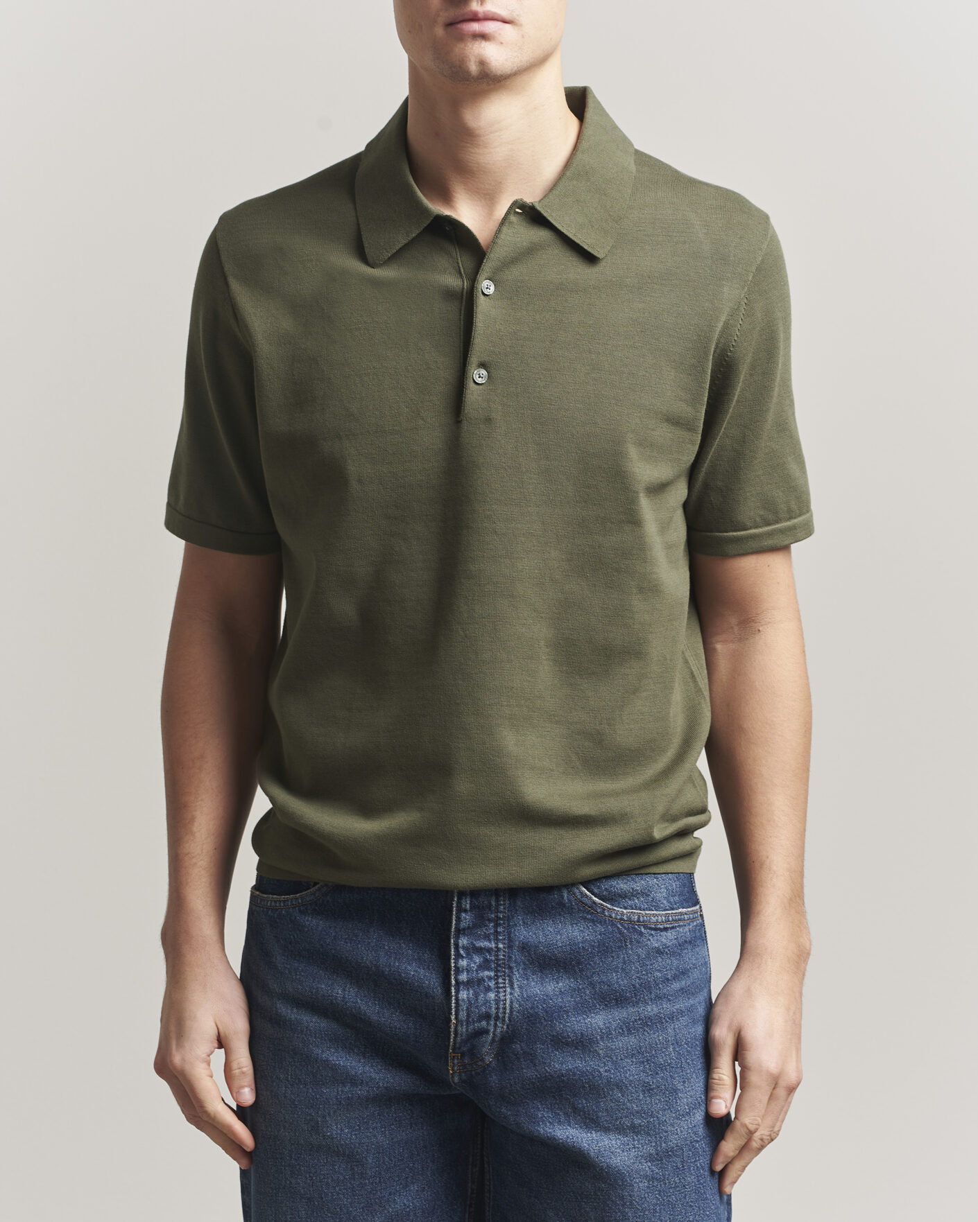 Heren | Polo's | Tiger of Sweden | Erros Cotton Knitted Polo Kalamata Green
