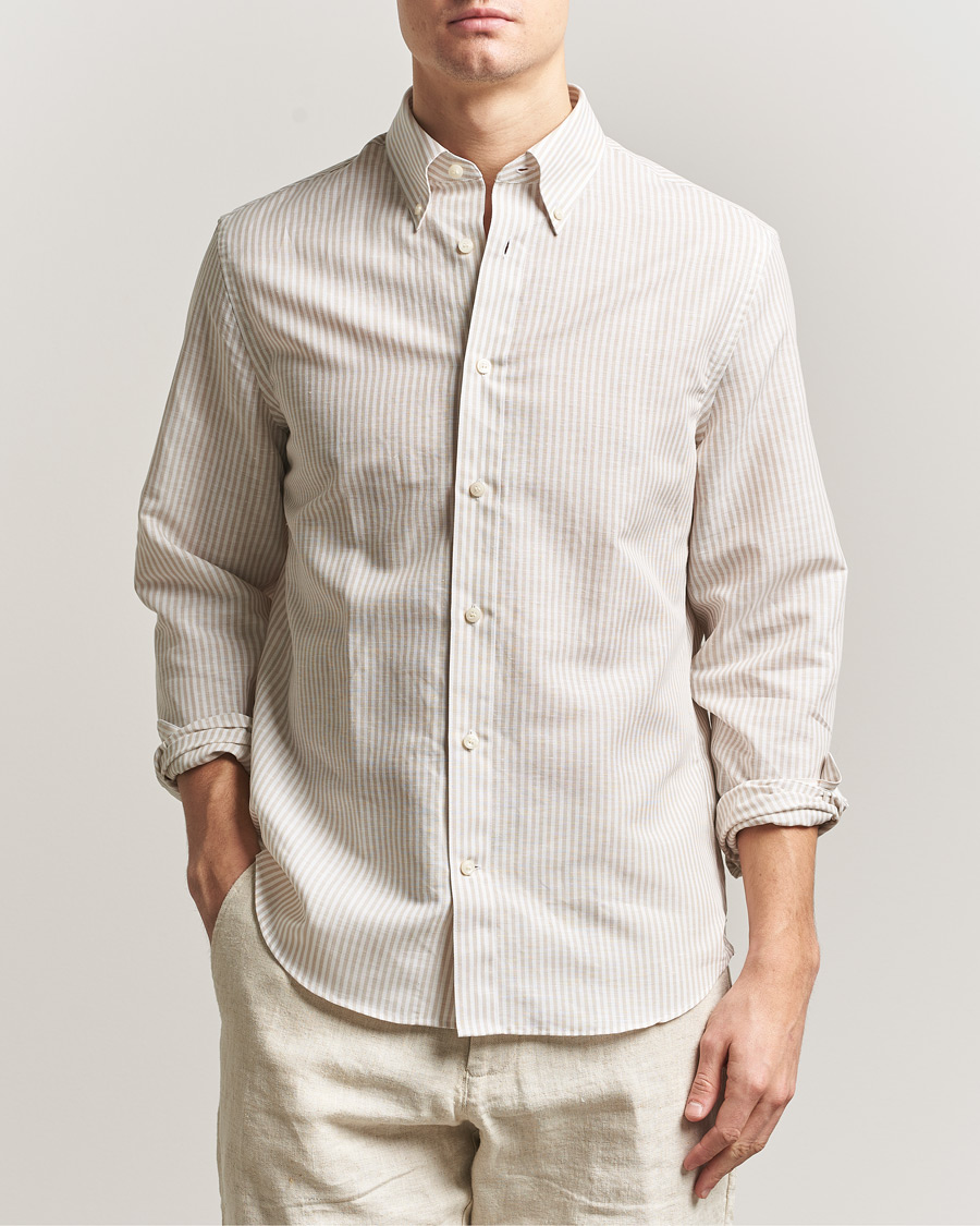Heren | Overhemden | Tiger of Sweden | Bjorn Cotton/Linen Striped Shirt Tehina