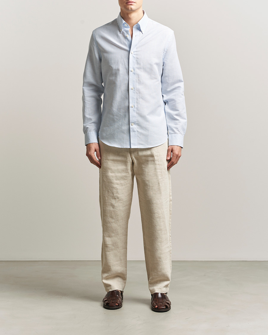 Homme | Chemises | Tiger of Sweden | Bjorn Cotton/Linen Striped Shirt Heaven