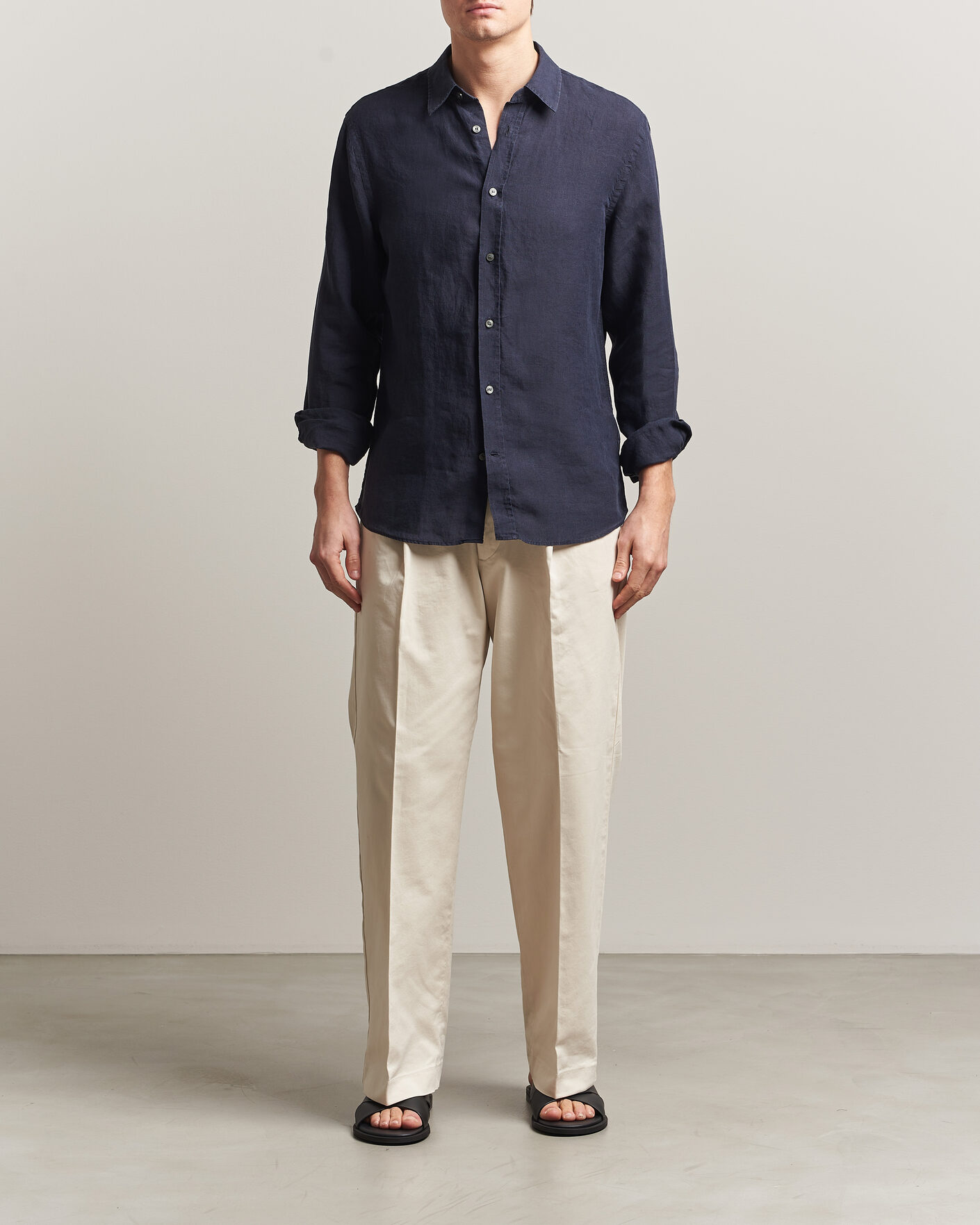 Homme | Chemises | Tiger of Sweden | Spenser Linen Shirt Midnight Blue