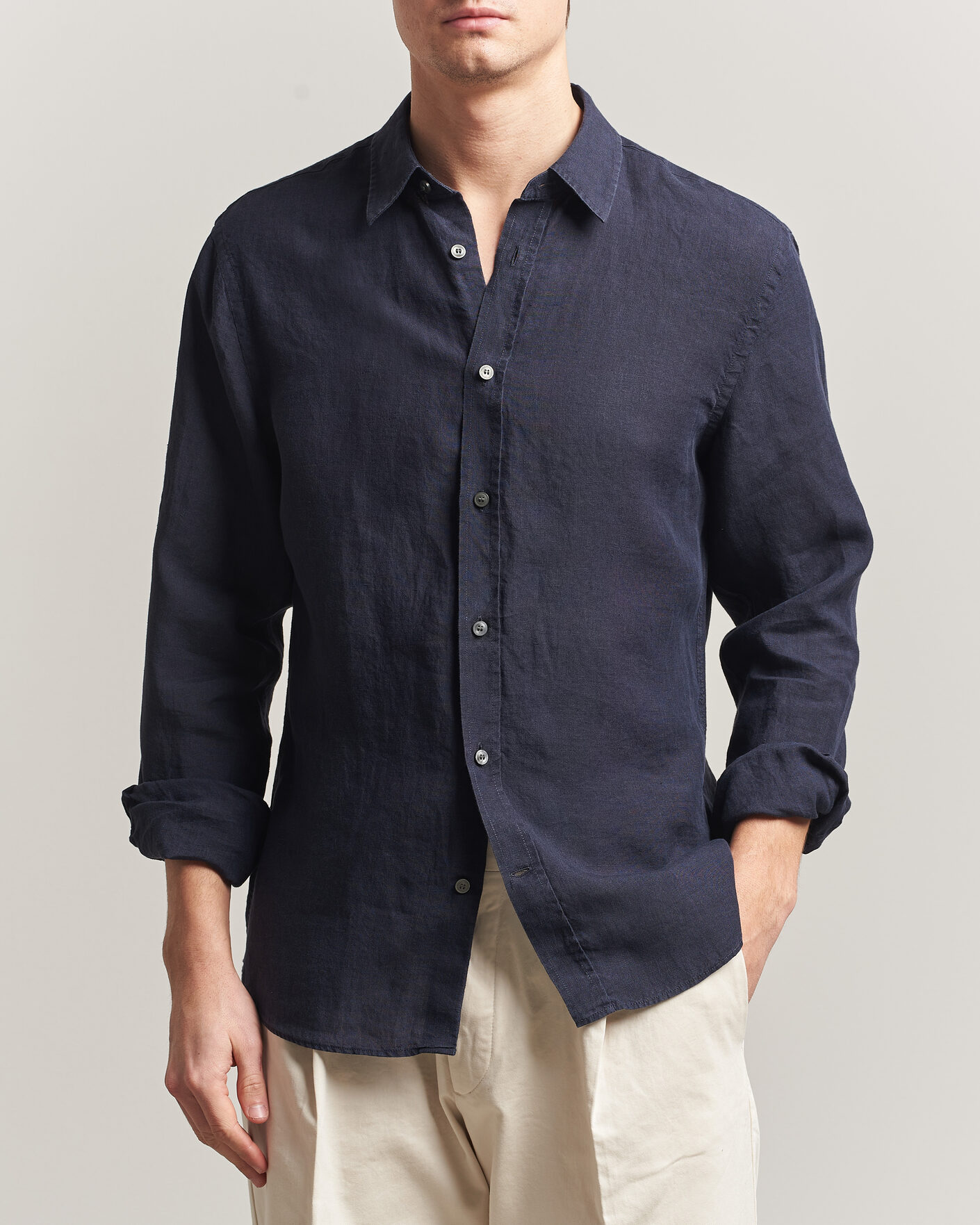 Homme | Chemises | Tiger of Sweden | Spenser Linen Shirt Midnight Blue