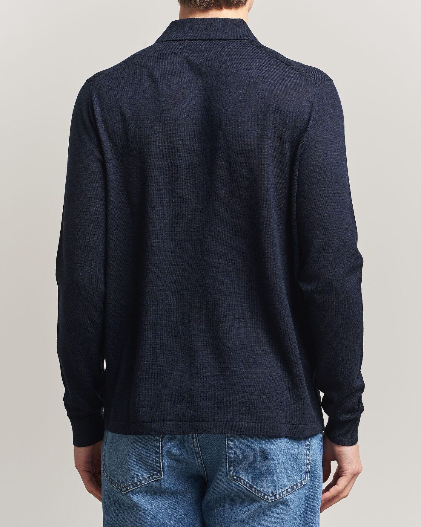 Heren | Truien | Tiger of Sweden | Eross Merino Knitted Polo Light Ink