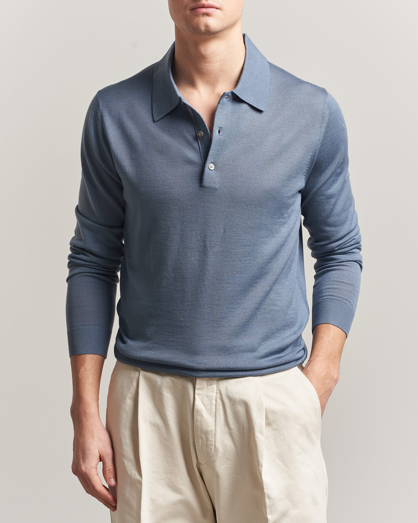Homme | Pulls Et Tricots | Tiger of Sweden | Eross Merino Knitted Polo Dull Blue