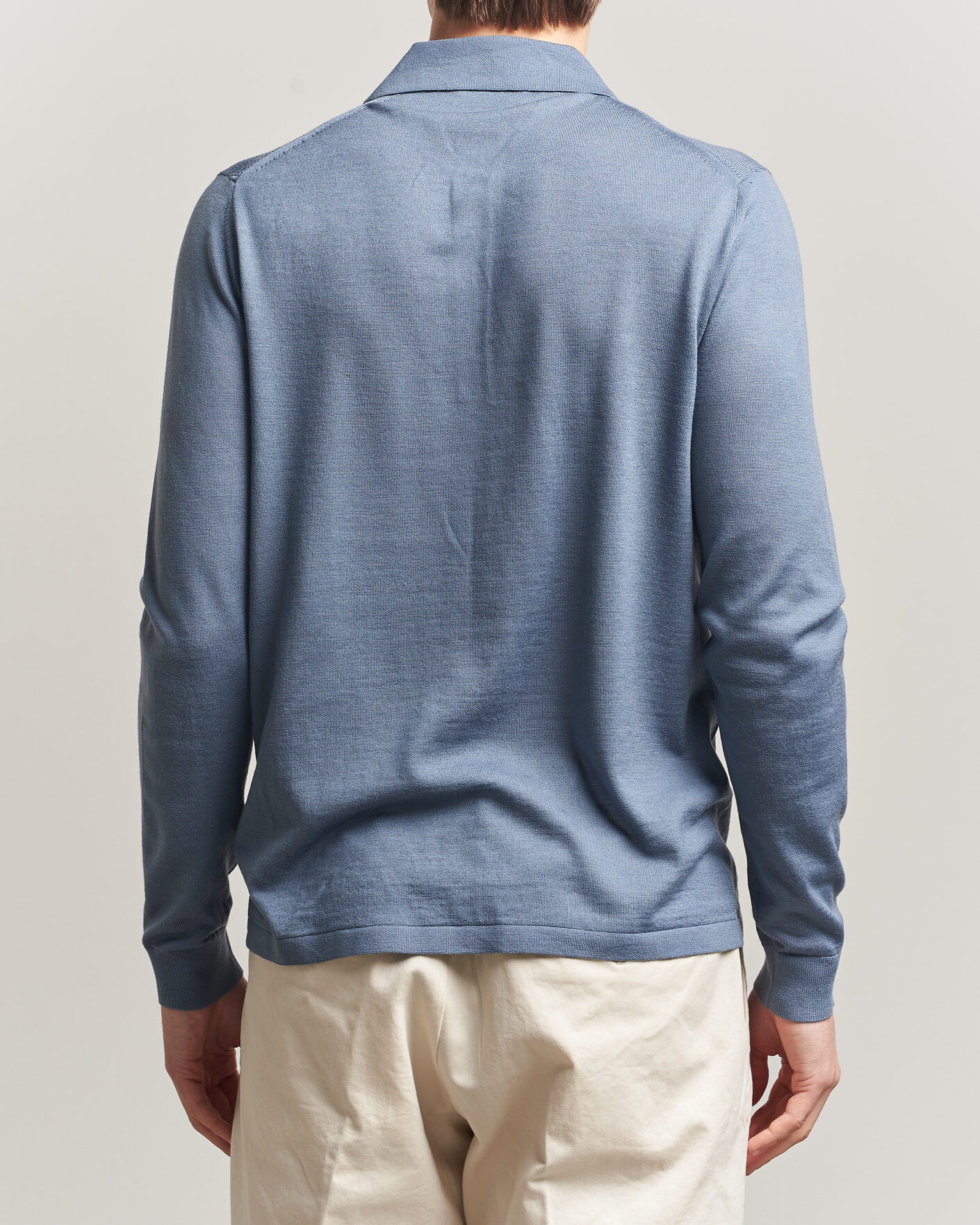 Heren | Truien | Tiger of Sweden | Eross Merino Knitted Polo Dull Blue