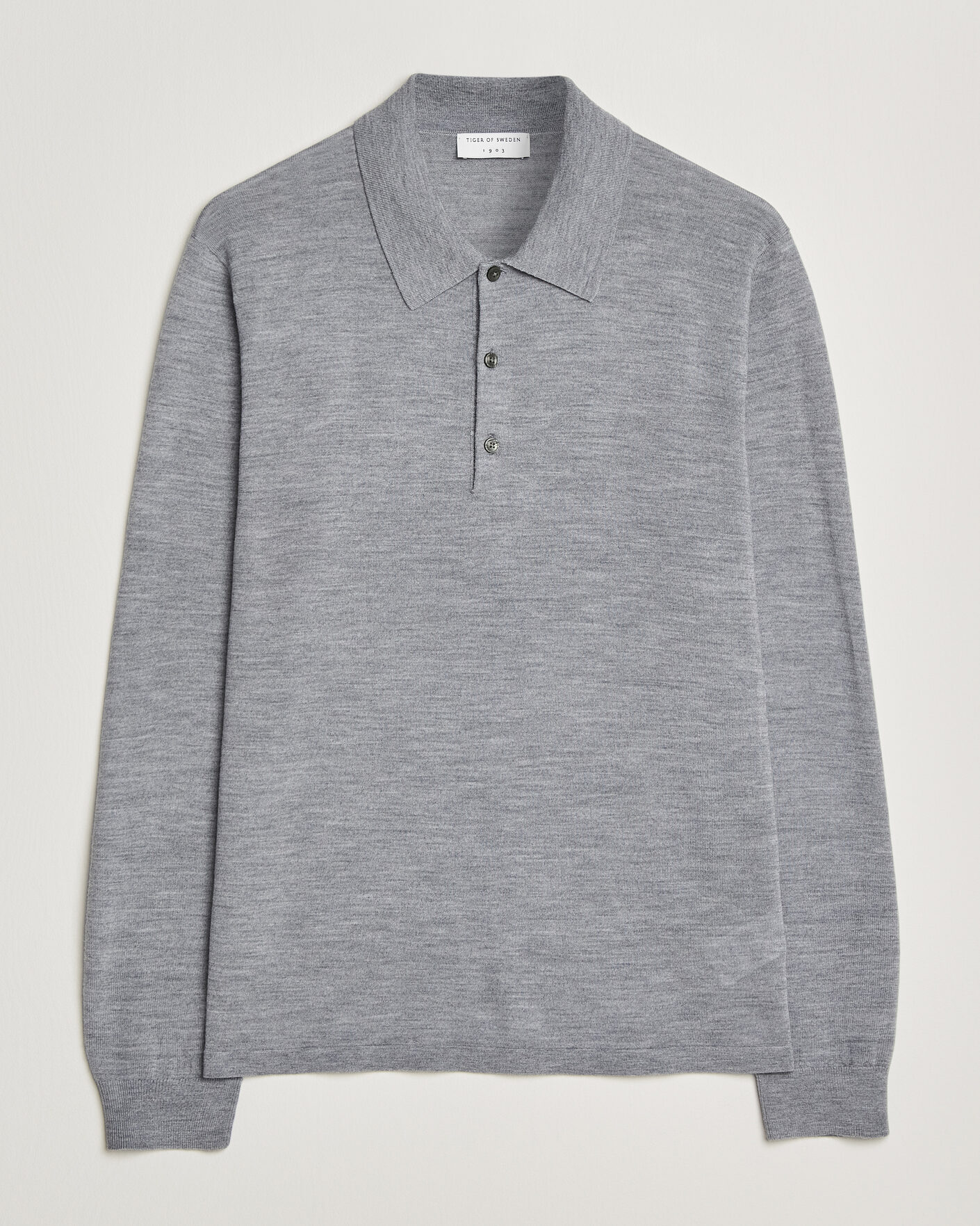 Homme | Pulls Et Tricots | Tiger of Sweden | Eross Merino Knitted Polo Grey Melange