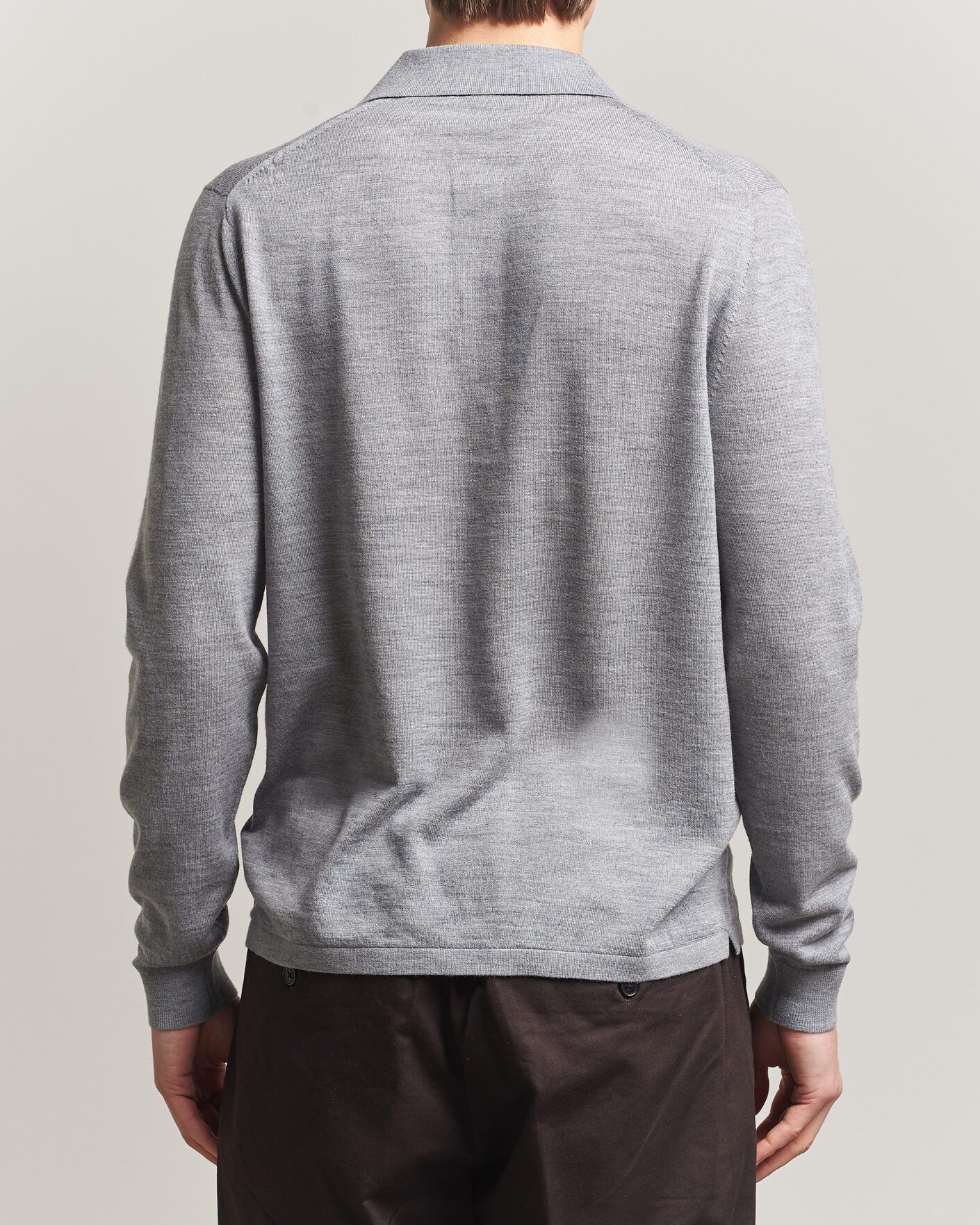 Homme | Pulls Et Tricots | Tiger of Sweden | Eross Merino Knitted Polo Grey Melange