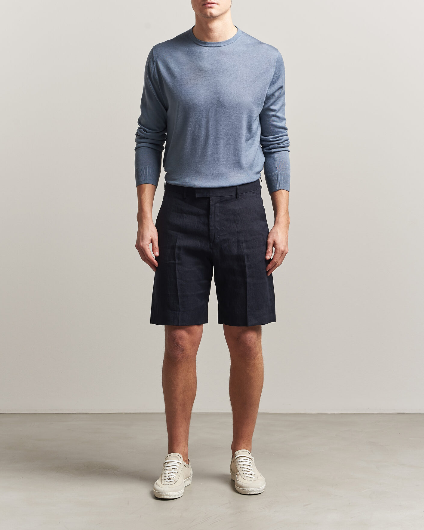 Heren | Truien | Tiger of Sweden | Connor Merino Knitted Crew Neck Dull Blue