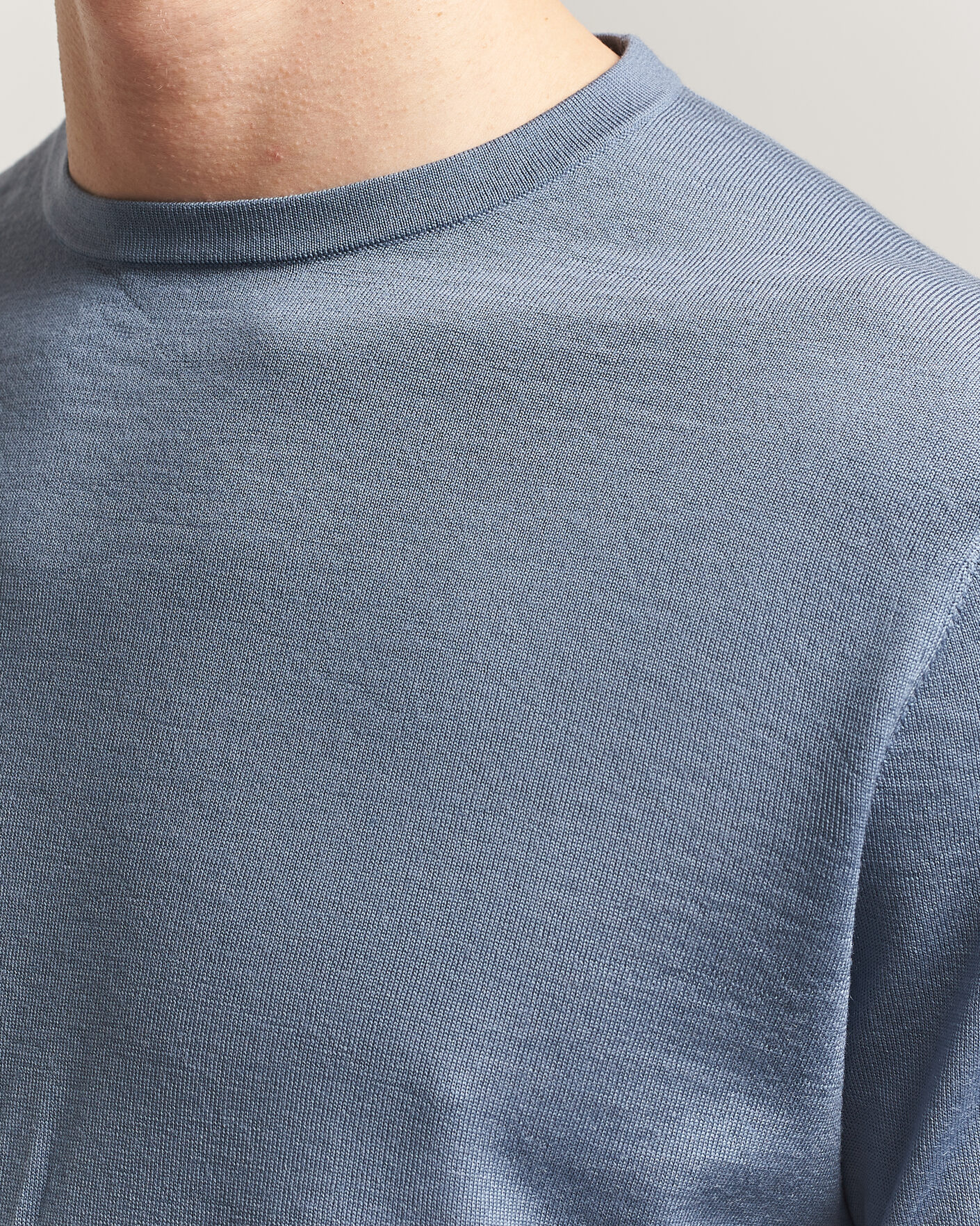 Heren | Truien | Tiger of Sweden | Connor Merino Knitted Crew Neck Dull Blue