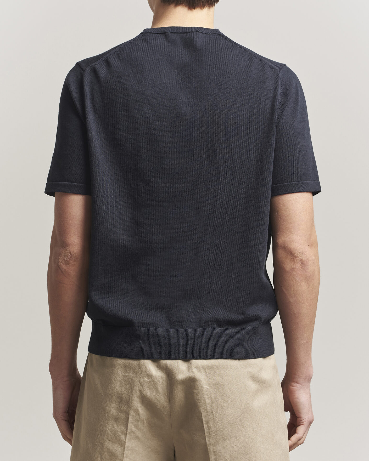 Homme | T-shirts | Tiger of Sweden | Connor Cotton Knitted T-Shirt Light Ink