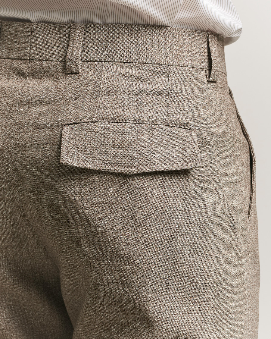 Heren | Broeken | Tiger of Sweden | Mend Wool/Linen Cargo Trousers Sawgrass Brown