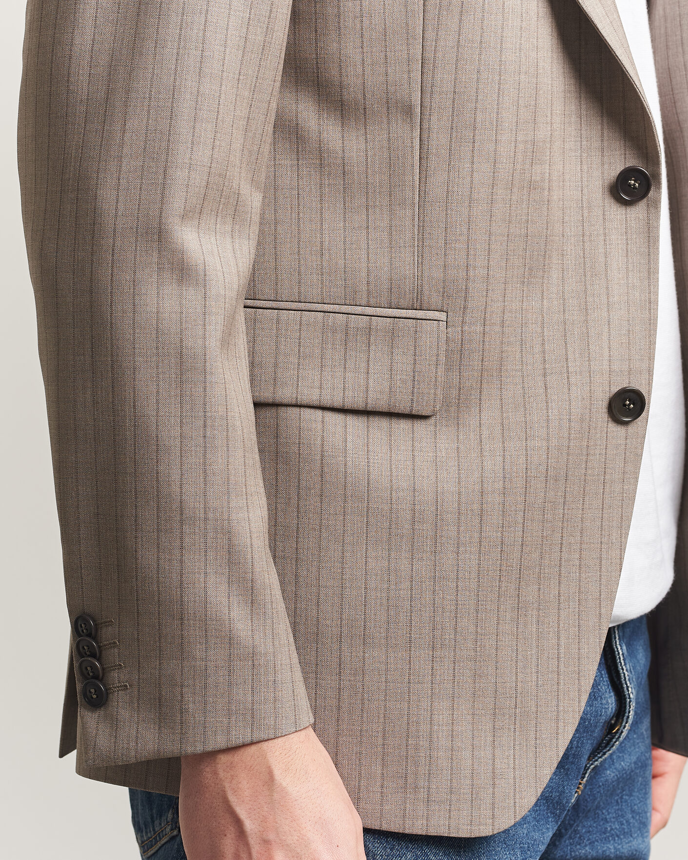 Heren | Blazers | Tiger of Sweden | Ease Wool Pinstriped Blazer Clay