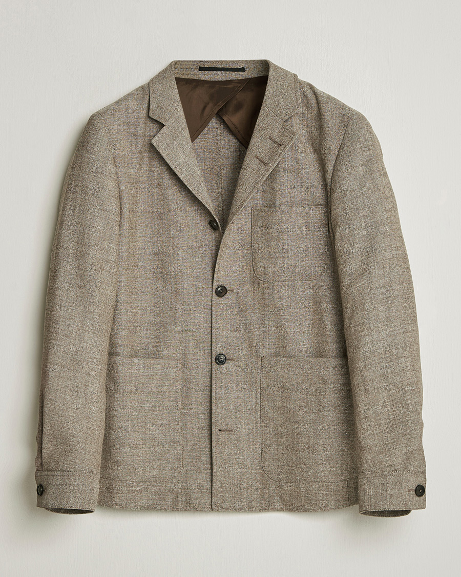 Heren | Blazers | Tiger of Sweden | Harrison Wool/Linen Blazer Sawgrass Brown