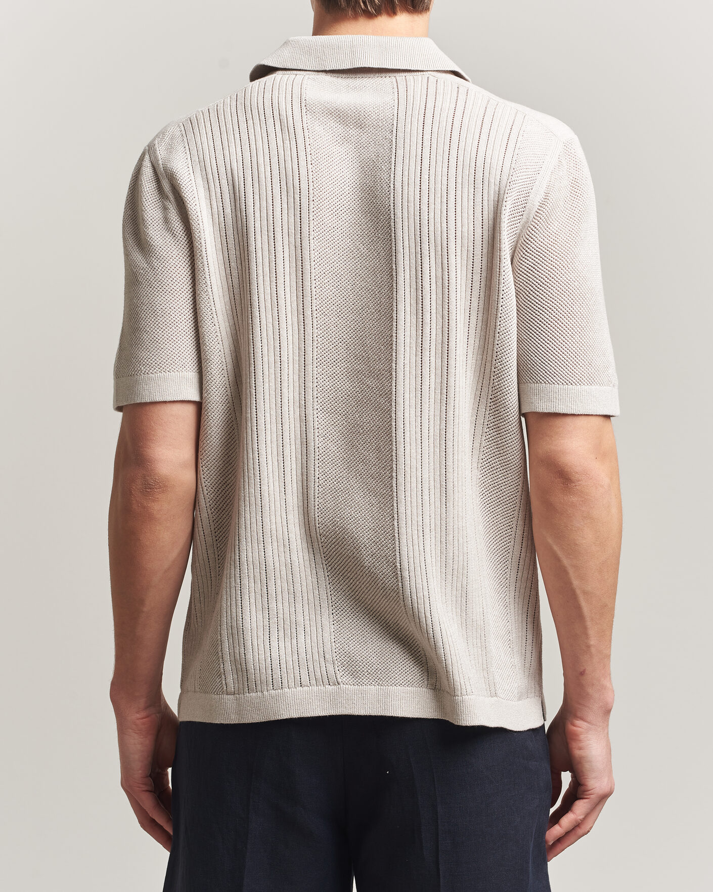 Homme | Polos | Tiger of Sweden | Eoin Wool/Linen Knitted Polo Ivory