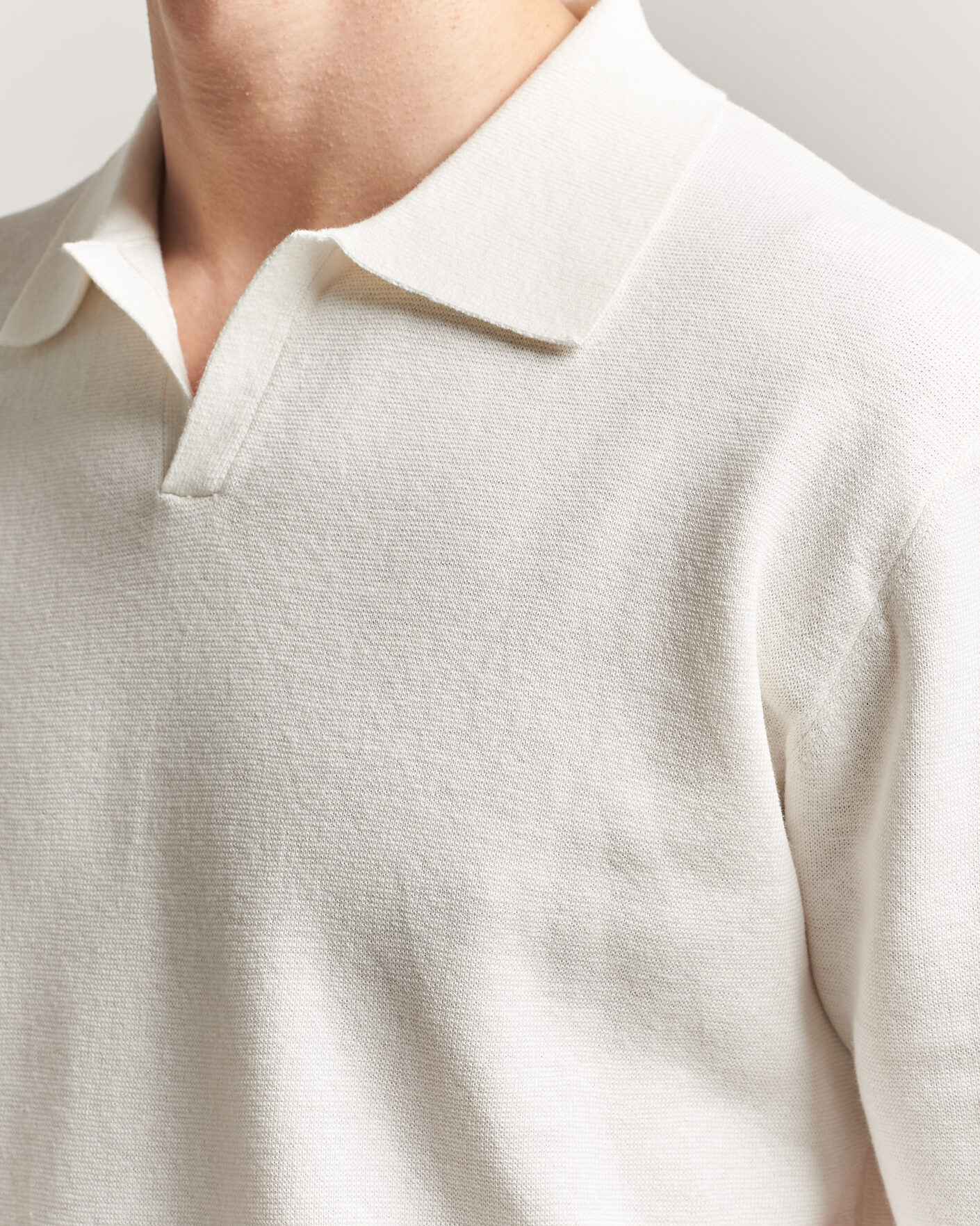 Homme | Polos | Tiger of Sweden | Maelon Cotton/Linen Knitted Polo Pure White