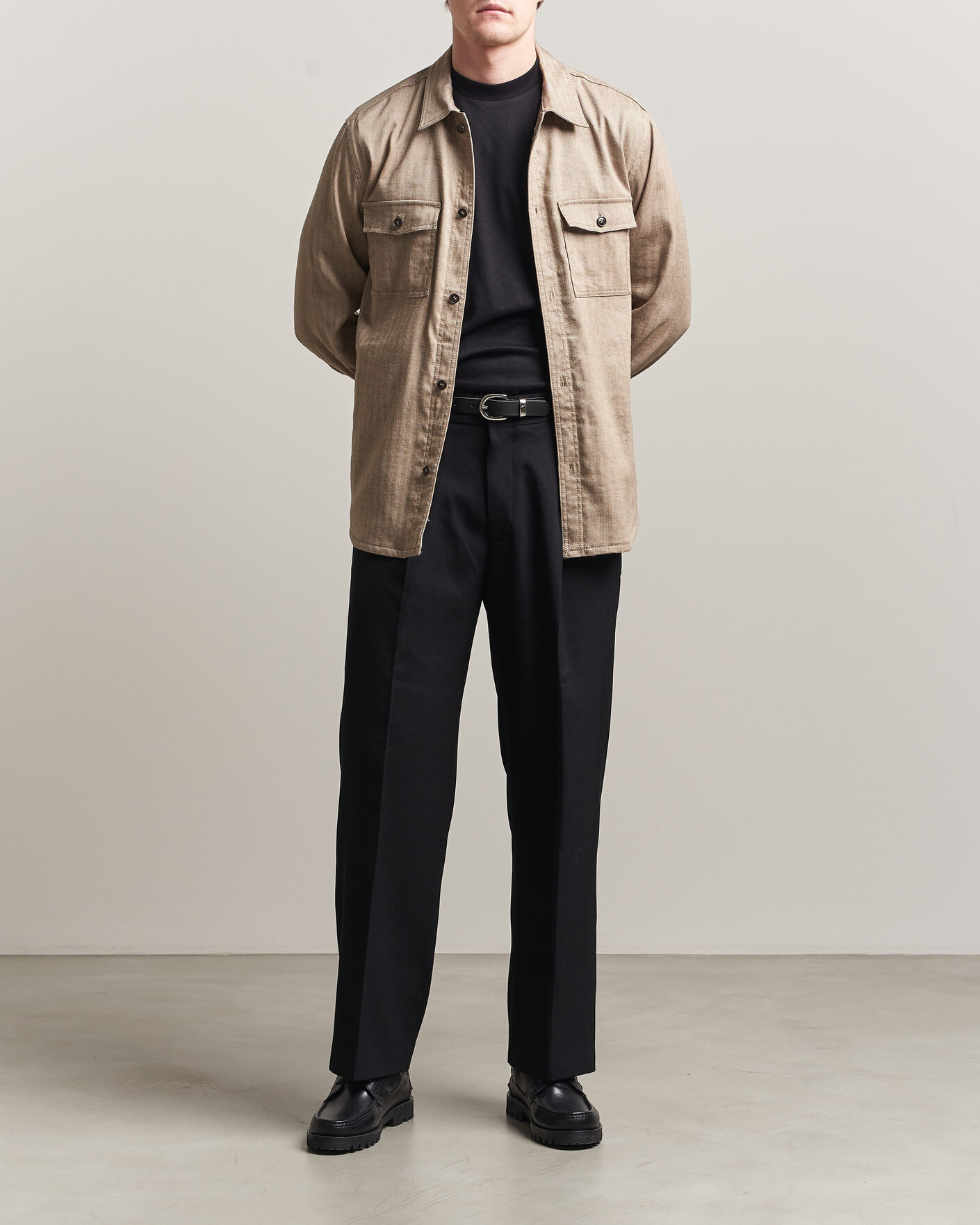 Heren | Overhemden | Tiger of Sweden | Bishop Linen Overshirt Vintage Beige