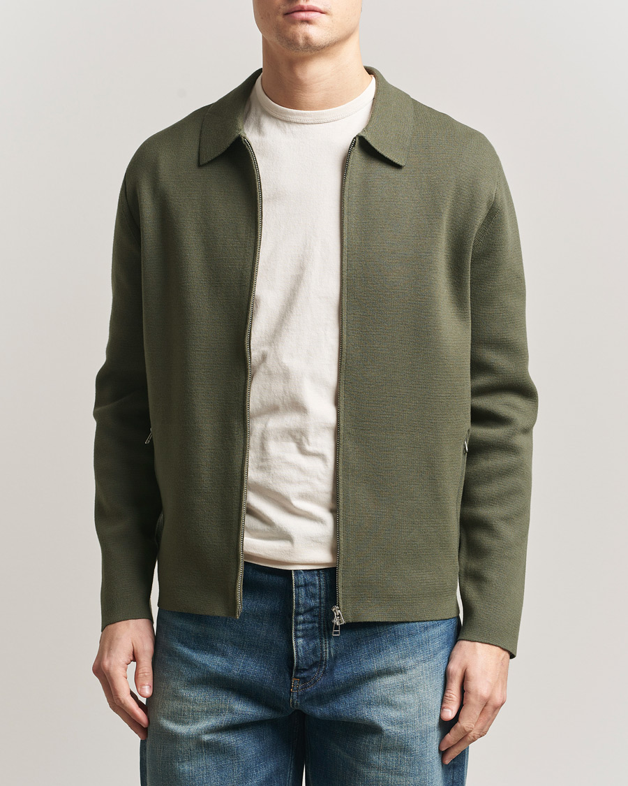 Homme | Pulls Et Tricots | Tiger of Sweden | Celyn Knitted Full Zip Kalamata Green