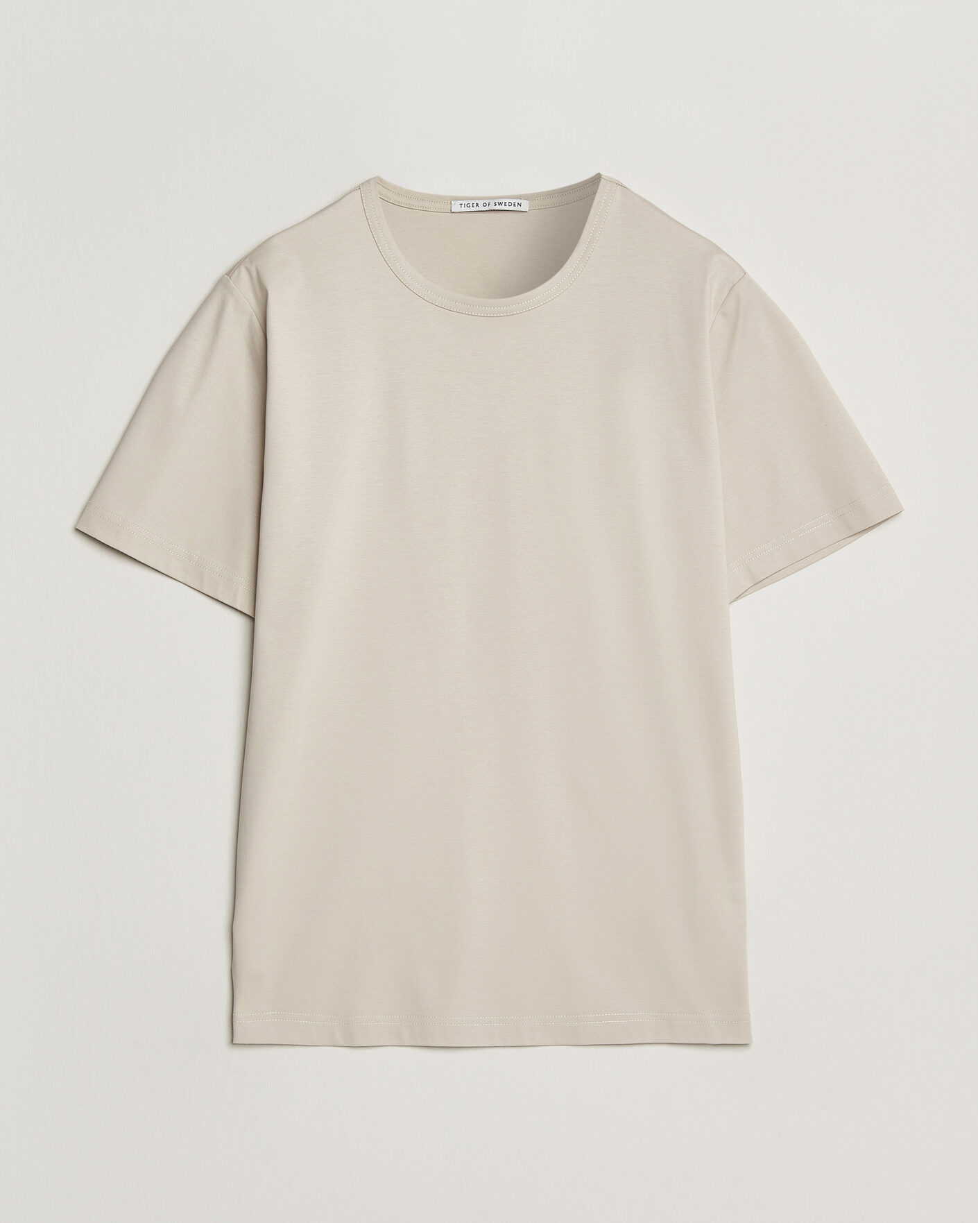 Homme | T-shirts | Tiger of Sweden | Olaf Mercerized Cotton T-Shirt Seline Grey