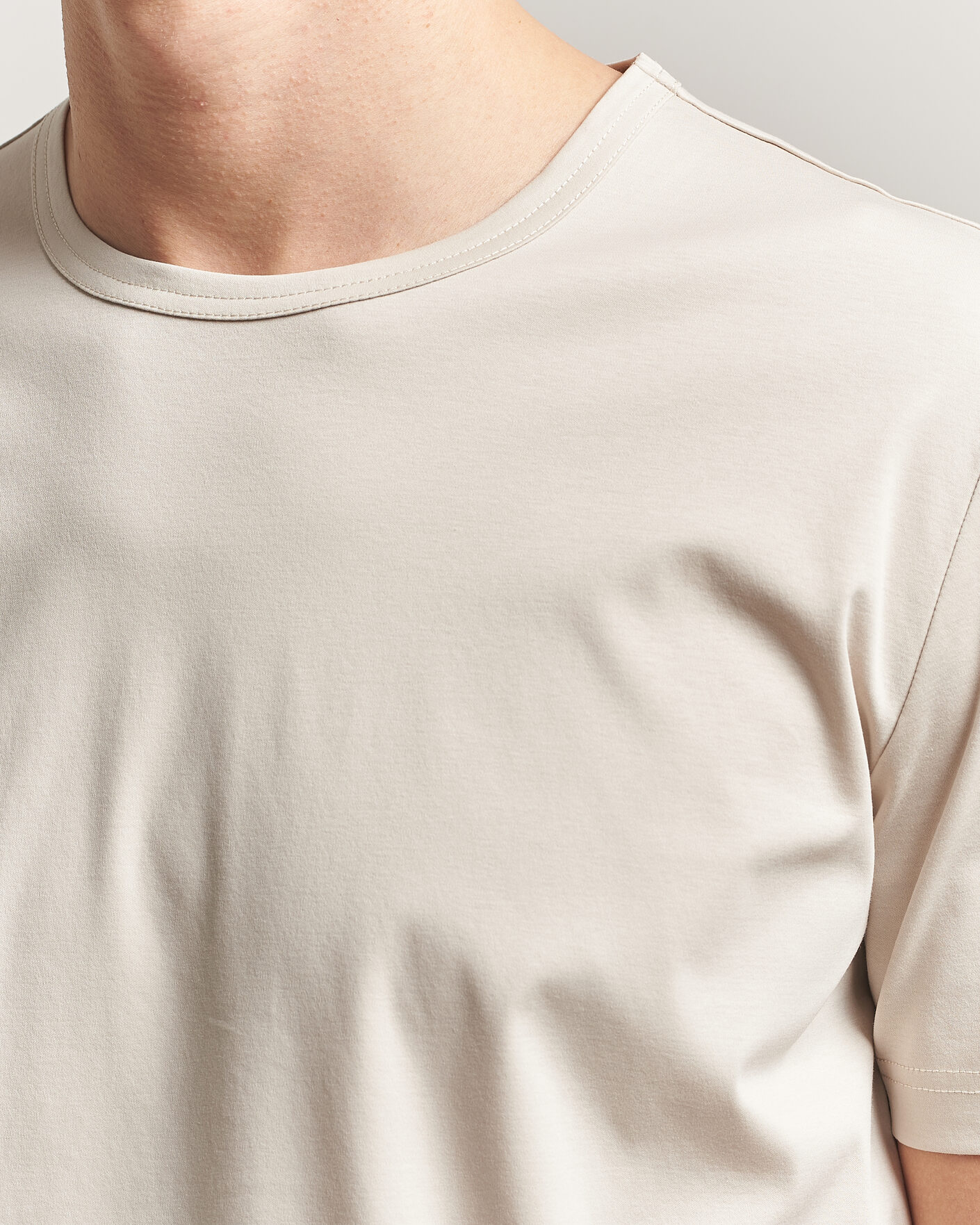 Homme | T-shirts | Tiger of Sweden | Olaf Mercerized Cotton T-Shirt Seline Grey