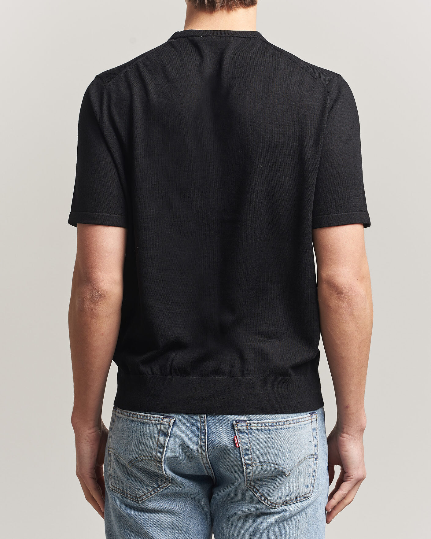 Homme | T-shirts | Tiger of Sweden | Connor Knitted Crew Neck T-Shirt Black