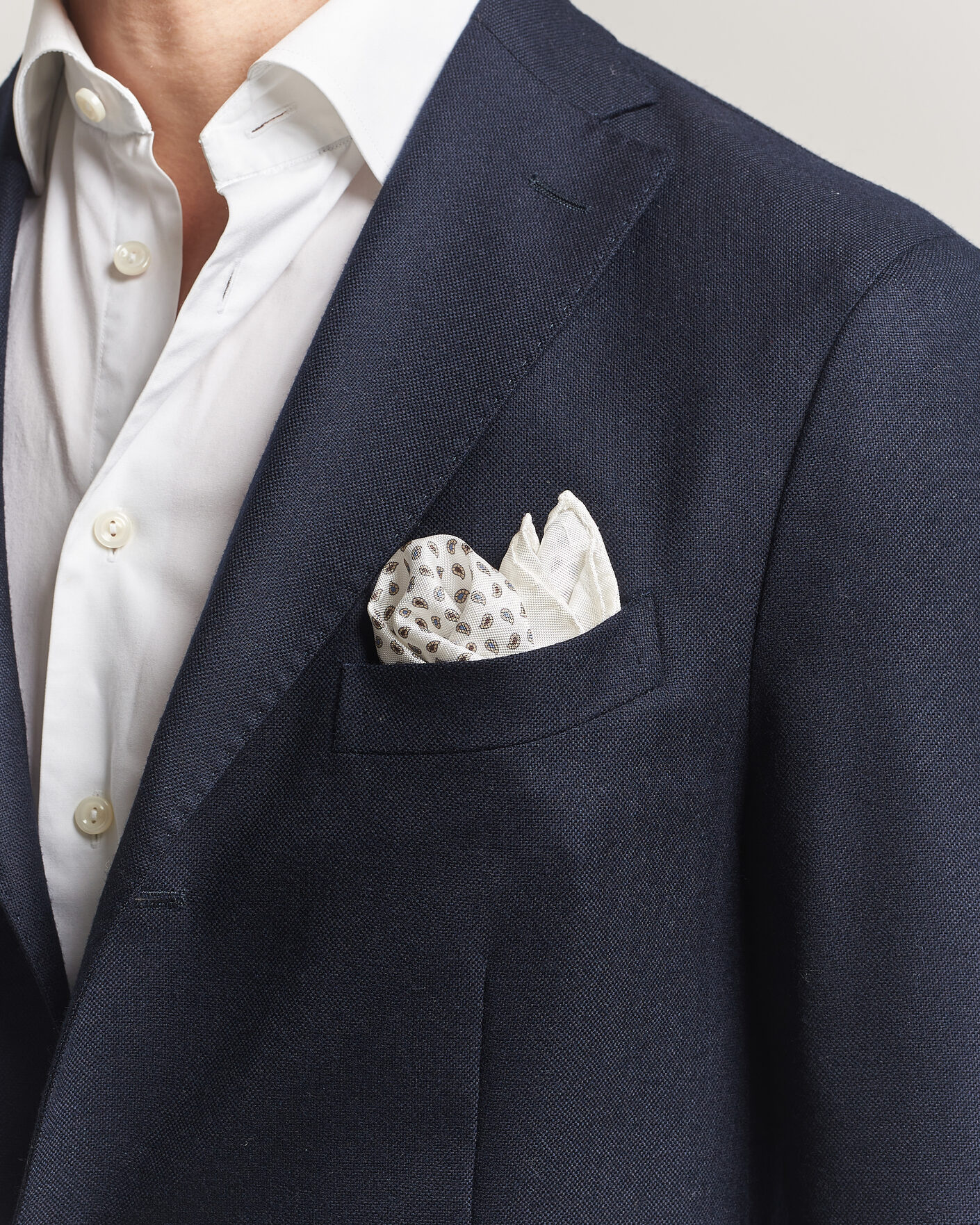 Homme | Pochettes De Costume | Amanda Christensen | Silk Oxford Pocket Square White