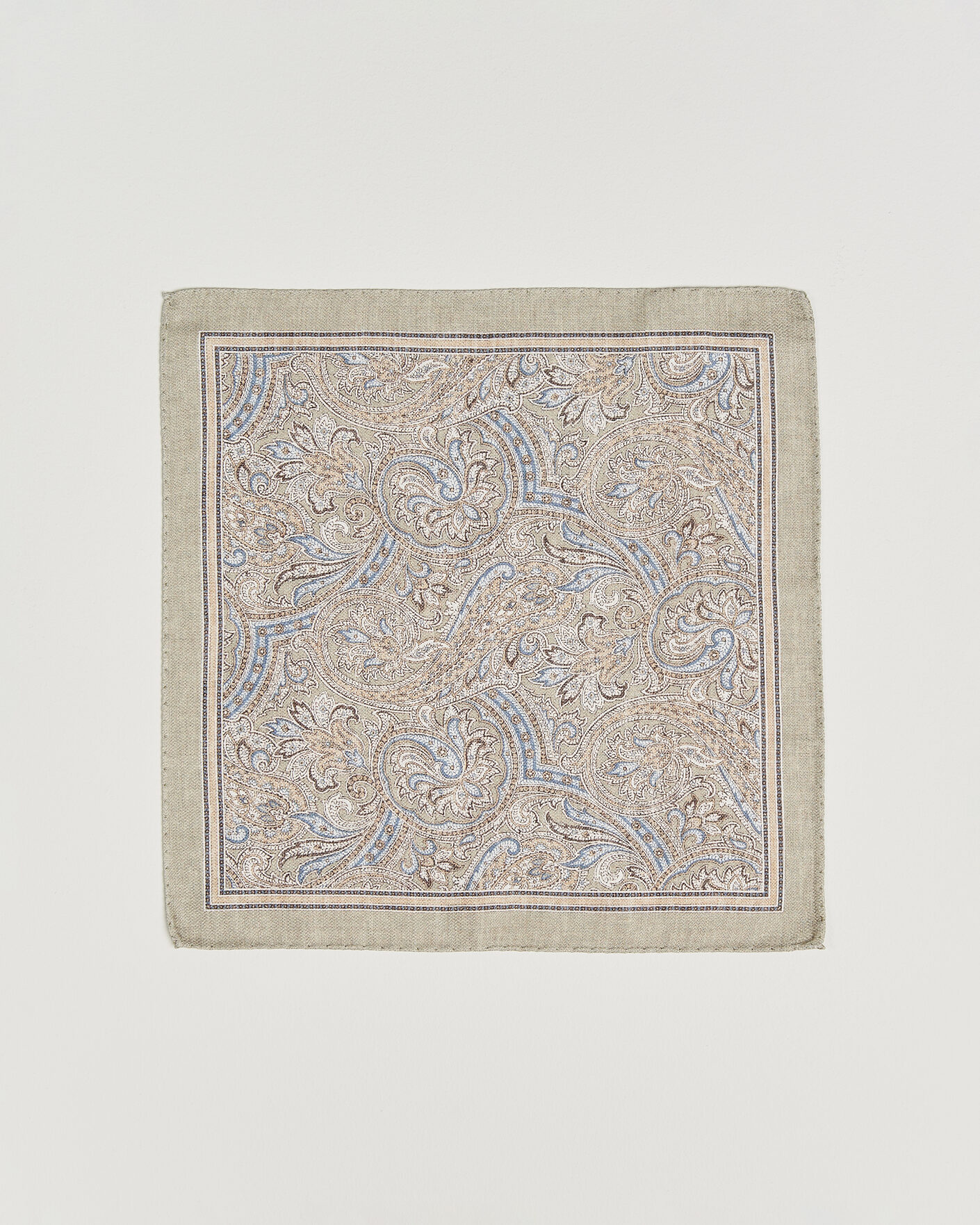 Heren | Pochets | Amanda Christensen | Silk Shappe Double Faced Pocket Square Green