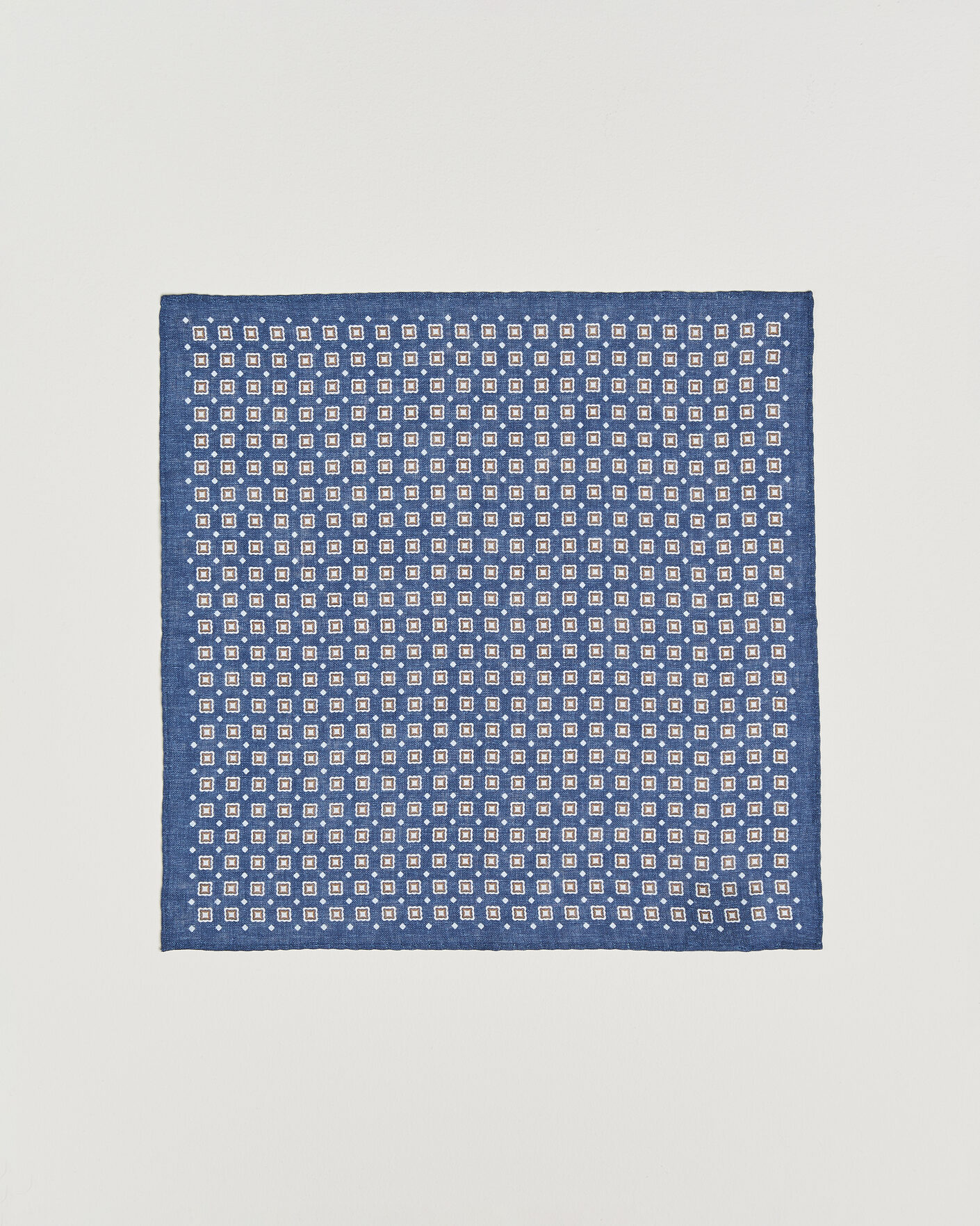 Homme | Pochettes De Costume | Amanda Christensen | Linen Medallion Pocket Square Navy