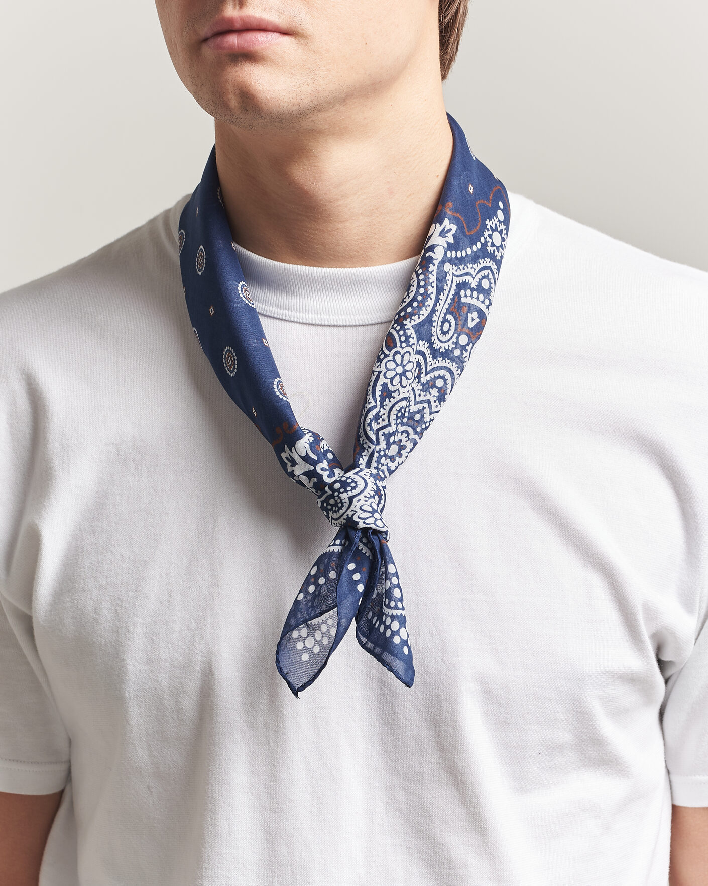 Homme | Écharpes | Amanda Christensen | Cotton Voilé Medallion Bandana Navy