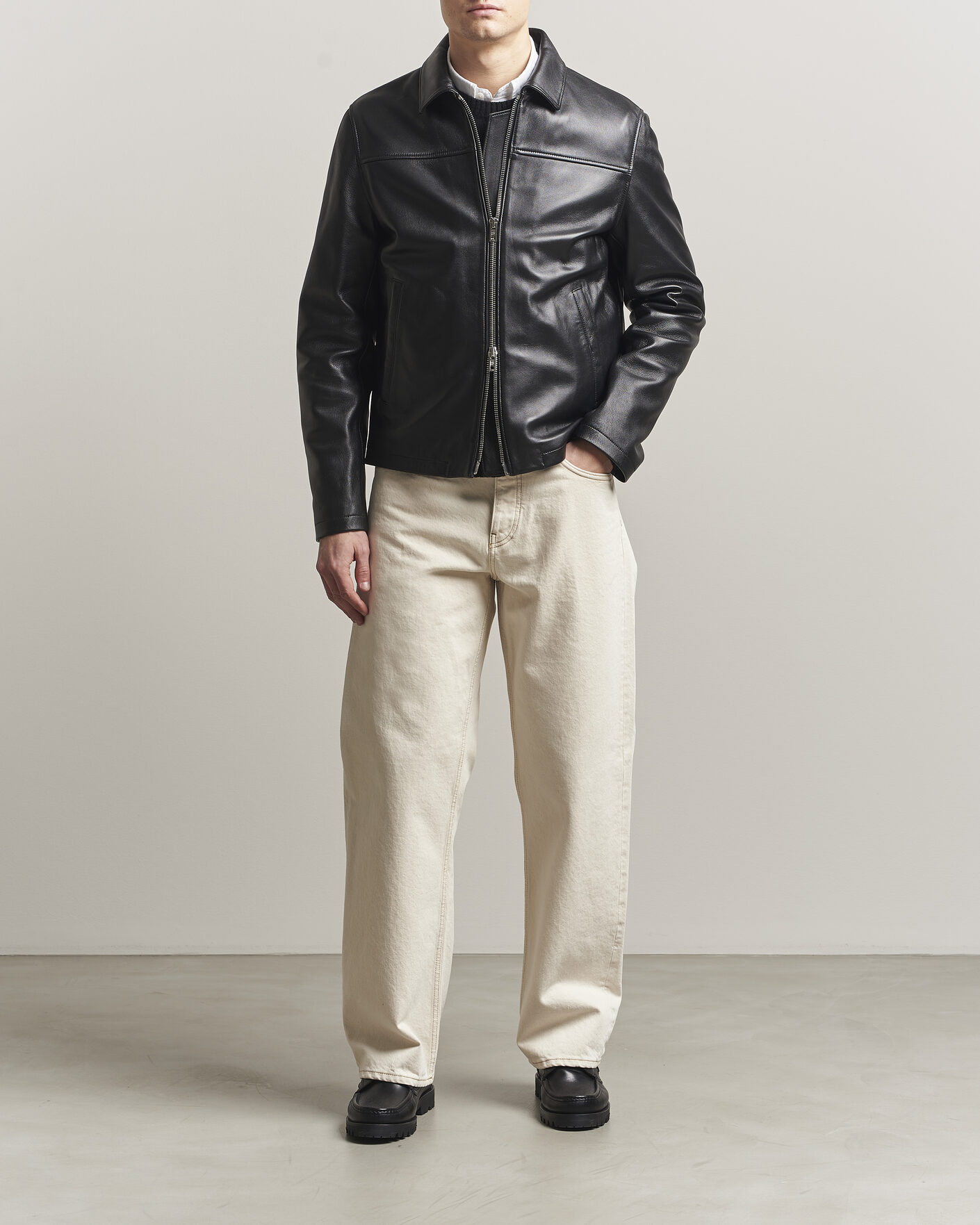 Homme | Manteaux Et Vestes | Filippa K | Leather Coach Jacket Black