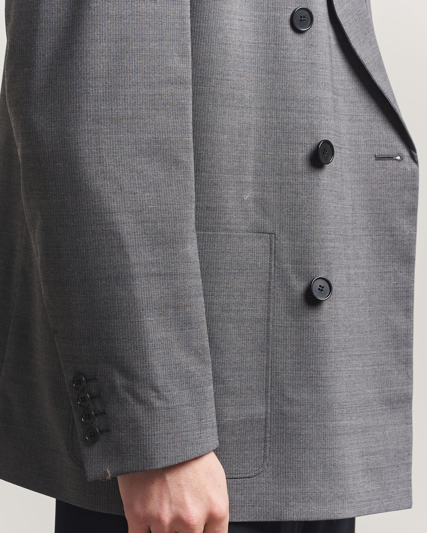 Heren | Blazers | Filippa K | Michael Wool Pinstriped Double Breasted Blazer Mid Grey