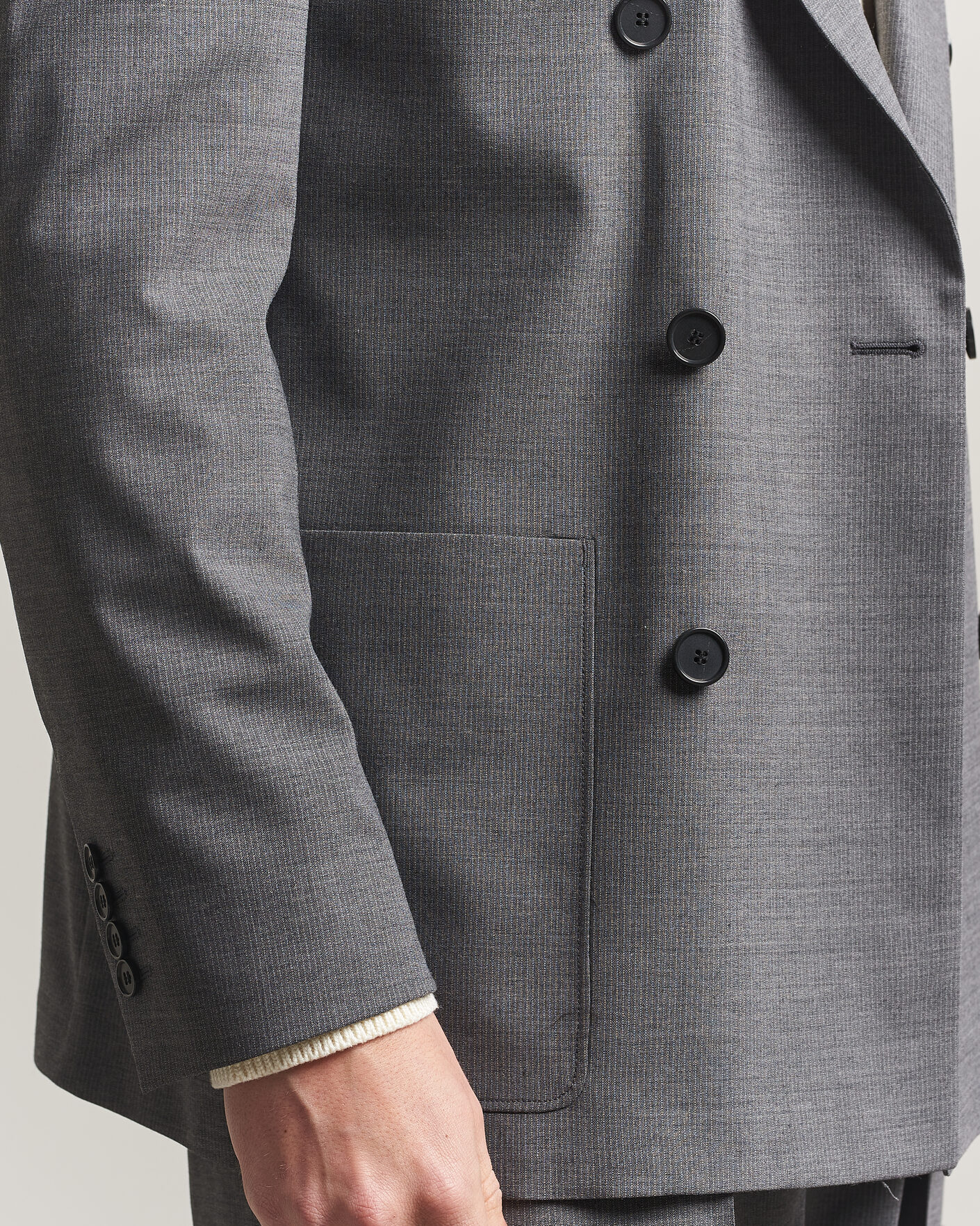 Heren | Blazers | Filippa K | Michael Wool Pinstriped Double Breasted Blazer Mid Grey