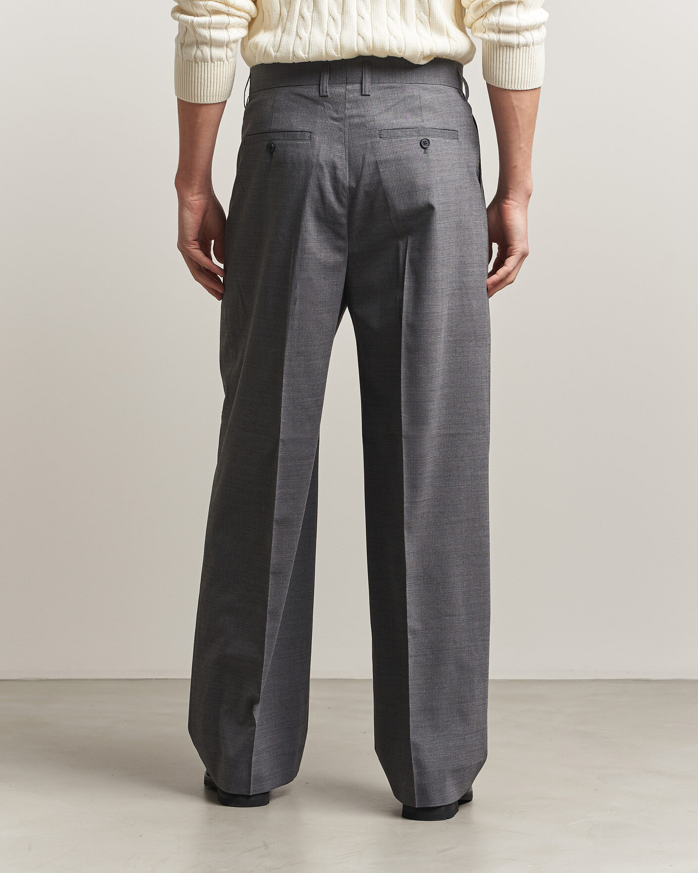 Heren | Broeken | Filippa K | Milo Wide Wool Pinstriped Trousers Mid Grey