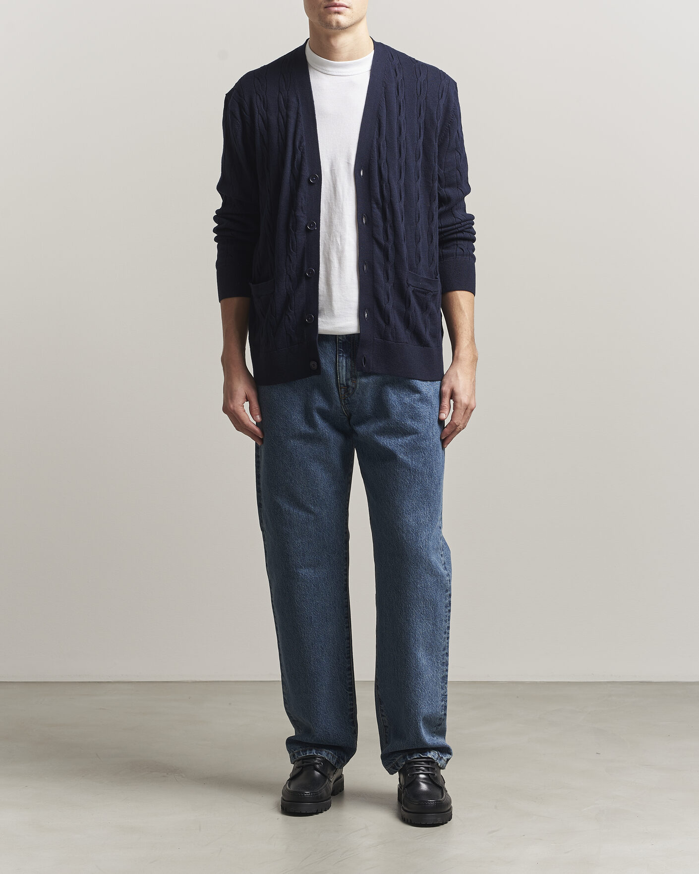 Heren | Jeans | Filippa K | Workwear Jeans Washed Mid Blue