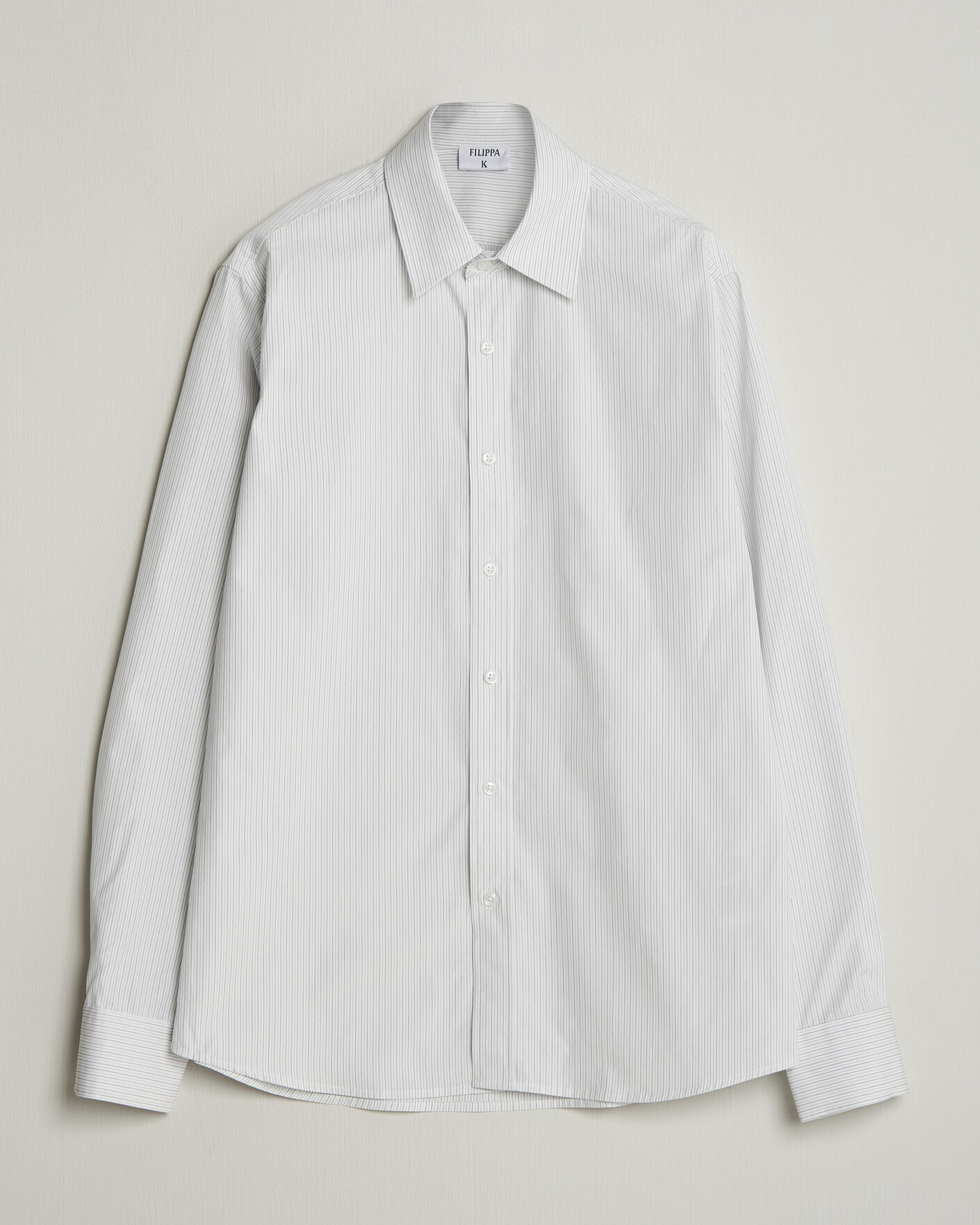 Heren | Overhemden | Filippa K | Cotton Poplin Striped Shirt White/Black