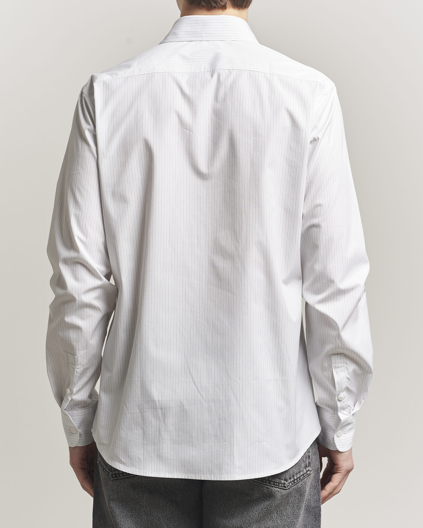 Heren | Overhemden | Filippa K | Cotton Poplin Striped Shirt White/Black