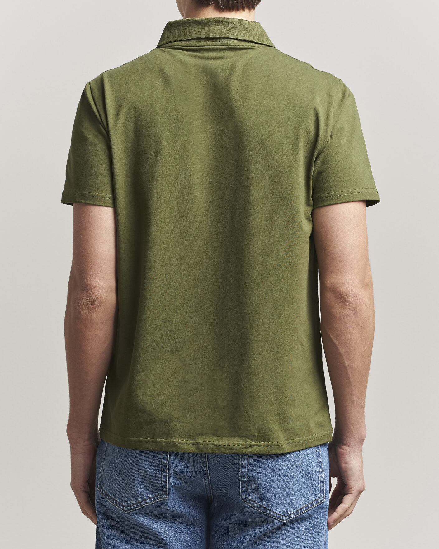 Heren | Polo's | Filippa K | Soft Lycra Polo T-Shirt Laurel Green