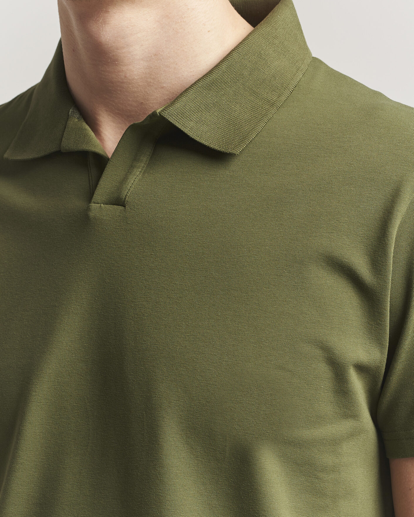 Heren | Polo's | Filippa K | Soft Lycra Polo T-Shirt Laurel Green