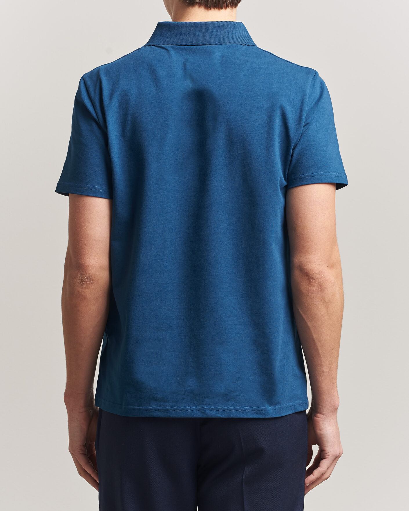 Heren | Polo's | Filippa K | Soft Lycra Polo T-Shirt Night Teal
