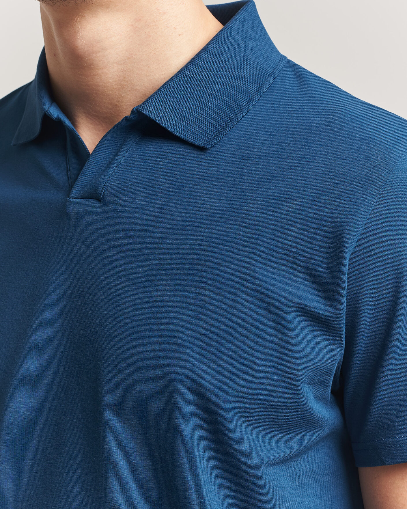 Heren | Polo's | Filippa K | Soft Lycra Polo T-Shirt Night Teal