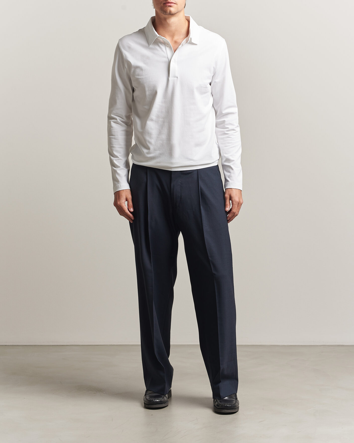 Homme | Polos | Filippa K | Luke Stretch Polo Shirt White