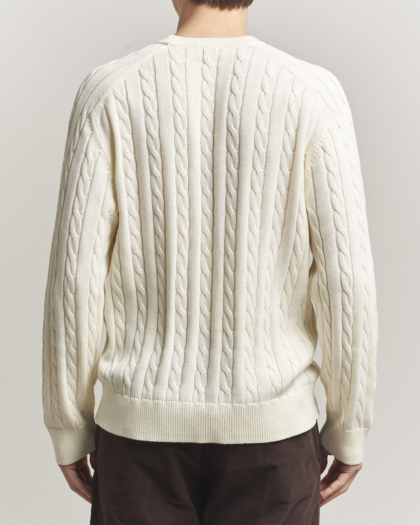 Heren | Truien | Filippa K | Cotton Cable Crew Neck Sweater Calico White