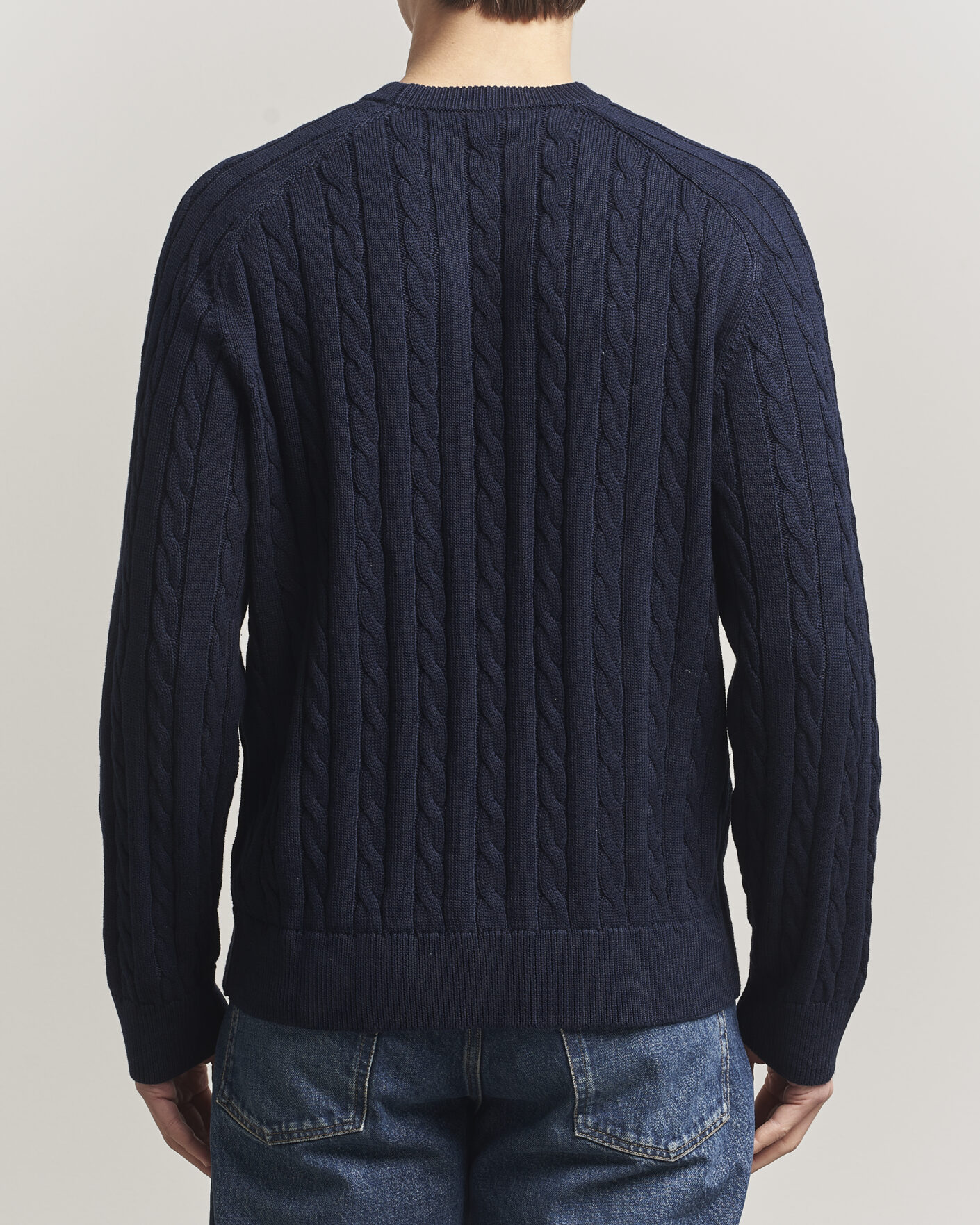 Heren | Truien | Filippa K | Cotton Cable Crew Neck Sweater Navy
