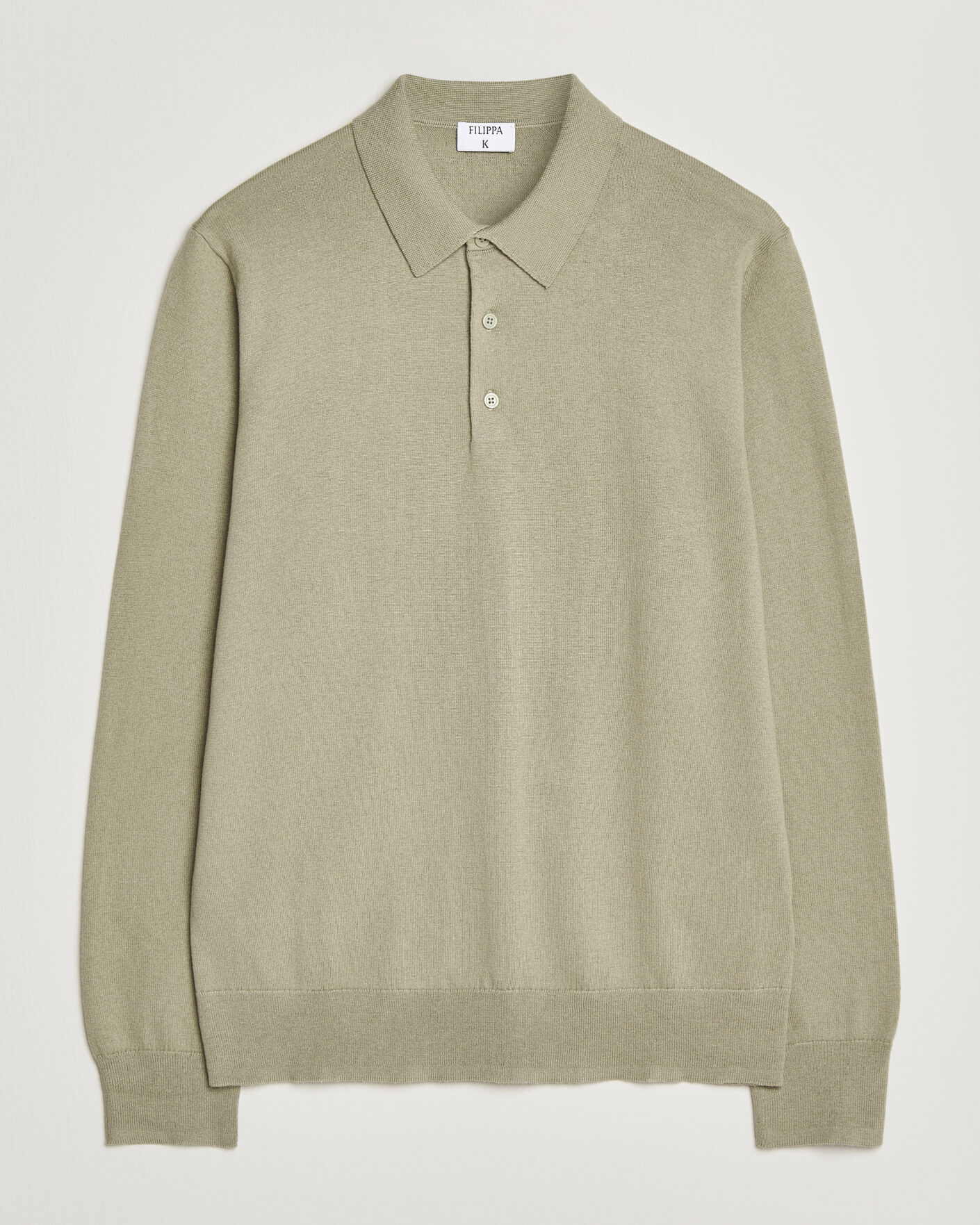 Heren | Truien | Filippa K | Knitted Polo Shirt Light Green