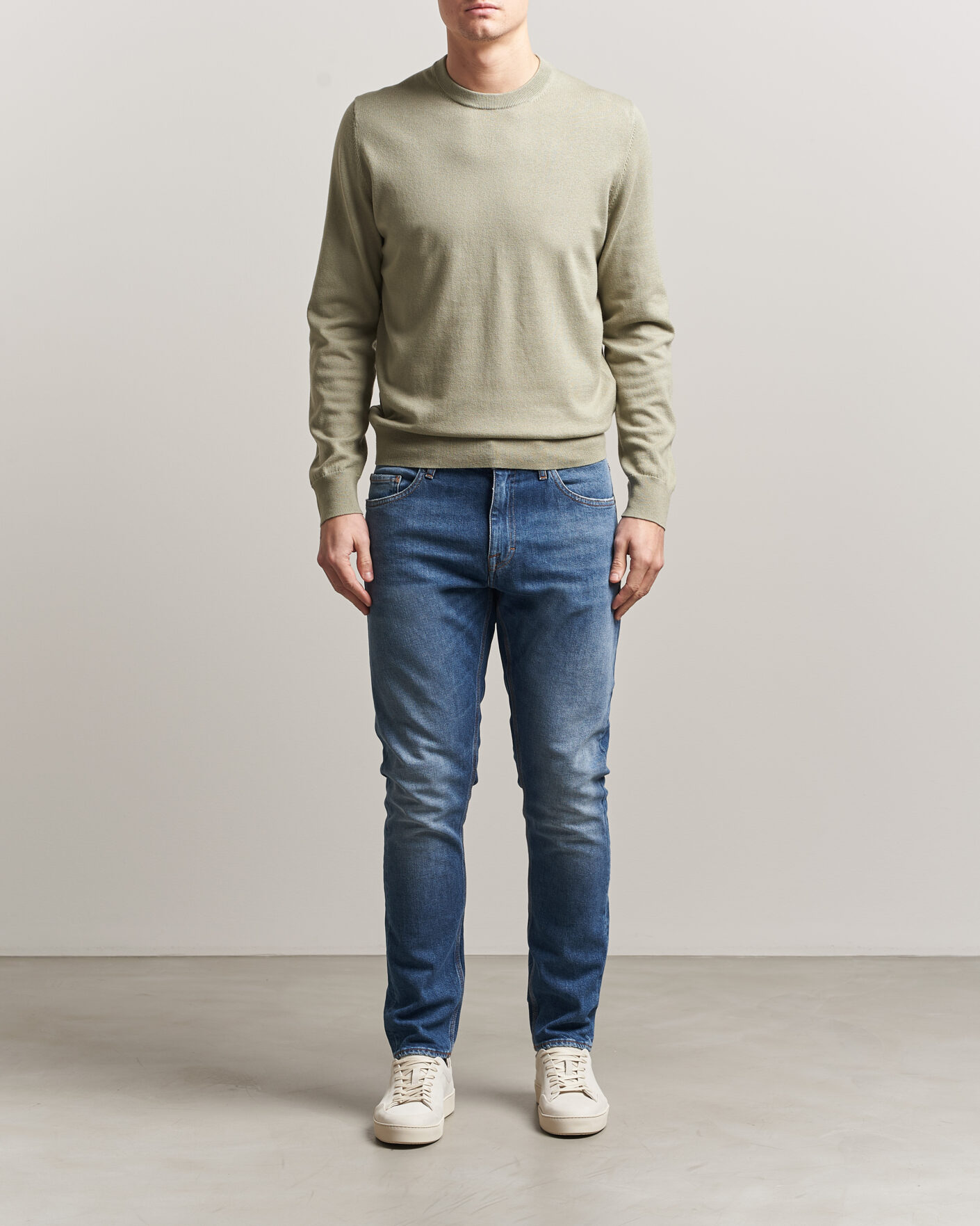 Homme | Pulls Et Tricots | Filippa K | Cotton Merino Knitted Sweater Light Green