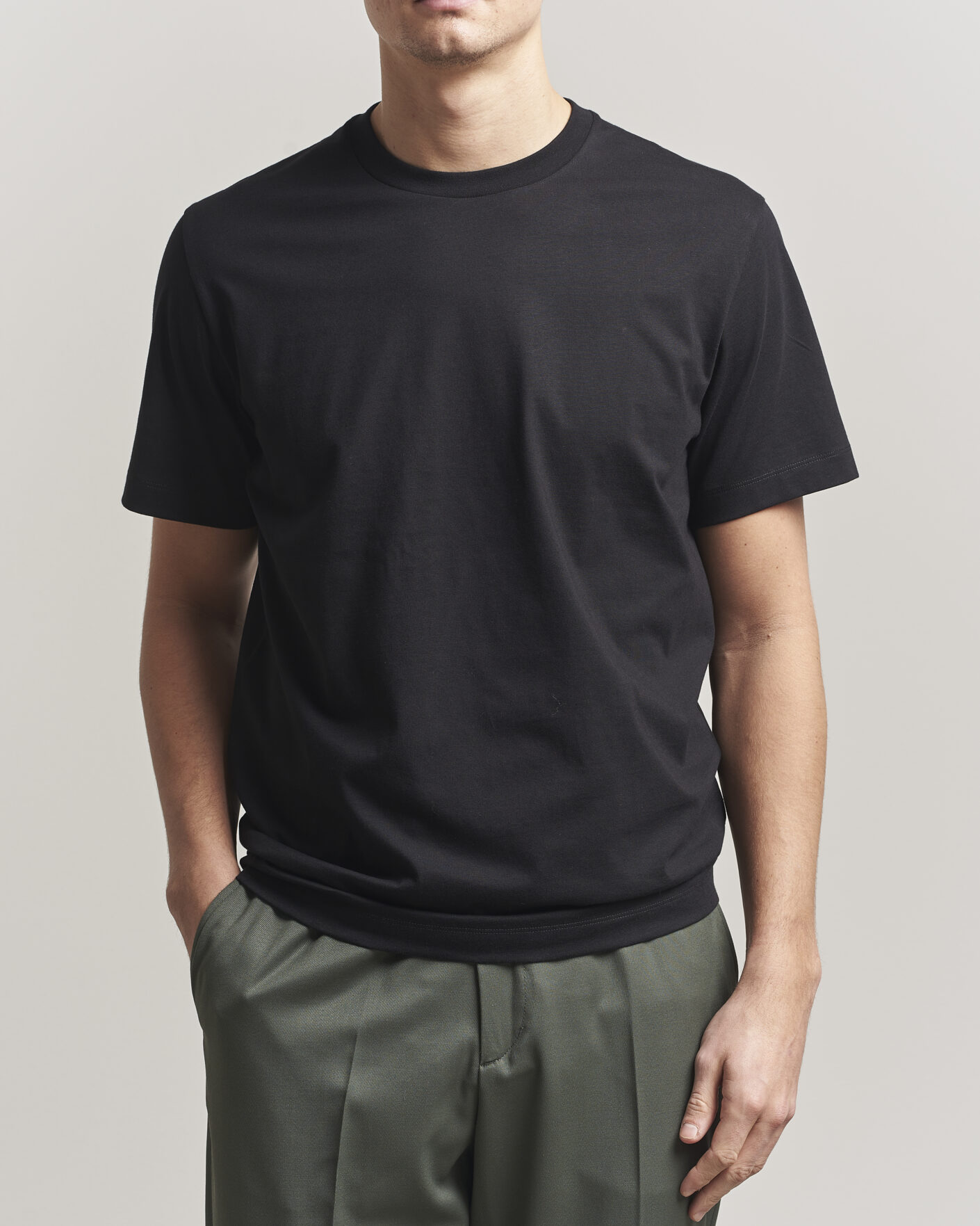 Heren | T-shirts | Filippa K | Filip Crew Neck T-Shirt Black