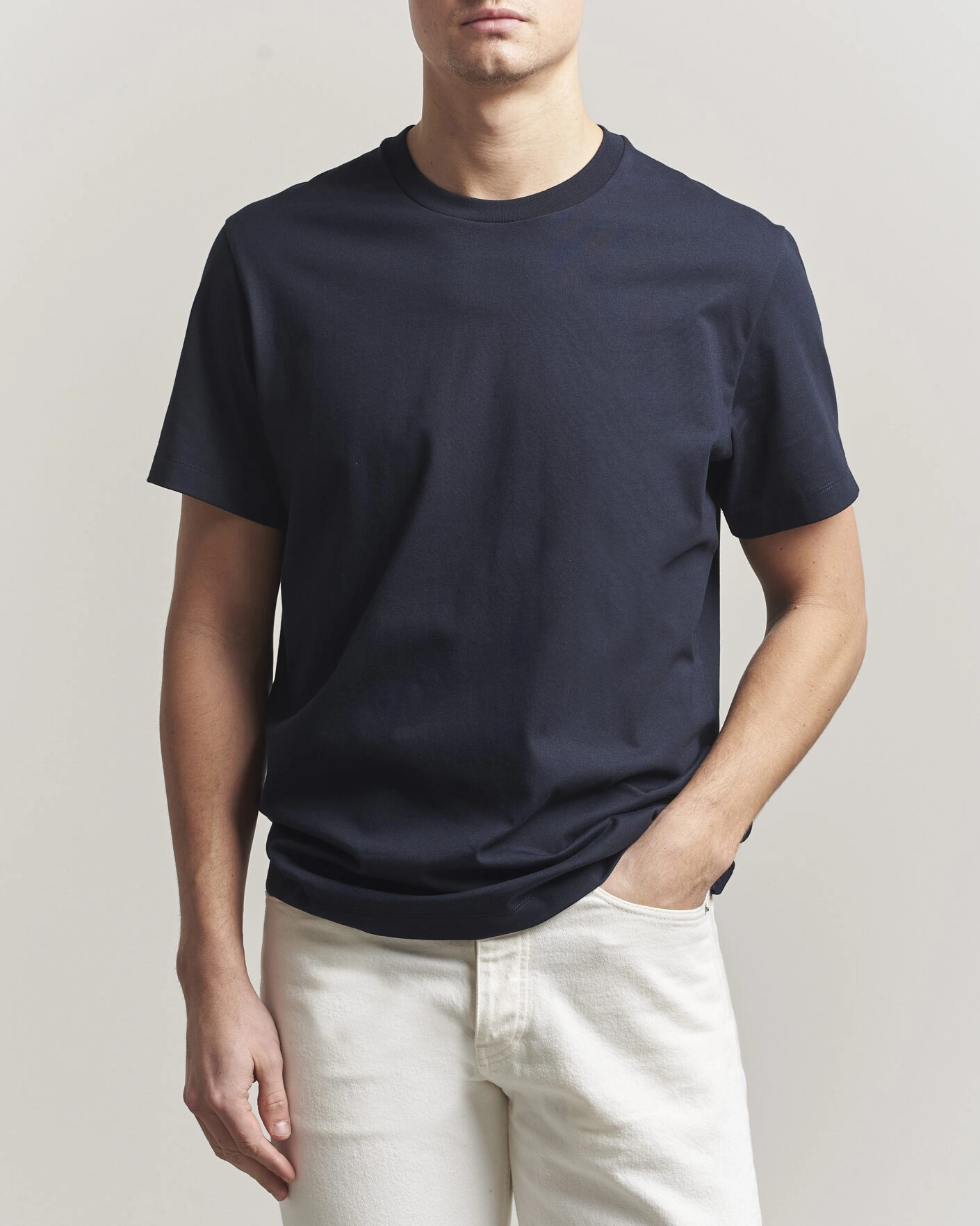 Homme | T-shirts | Filippa K | Filip Crew Neck T-Shirt Navy