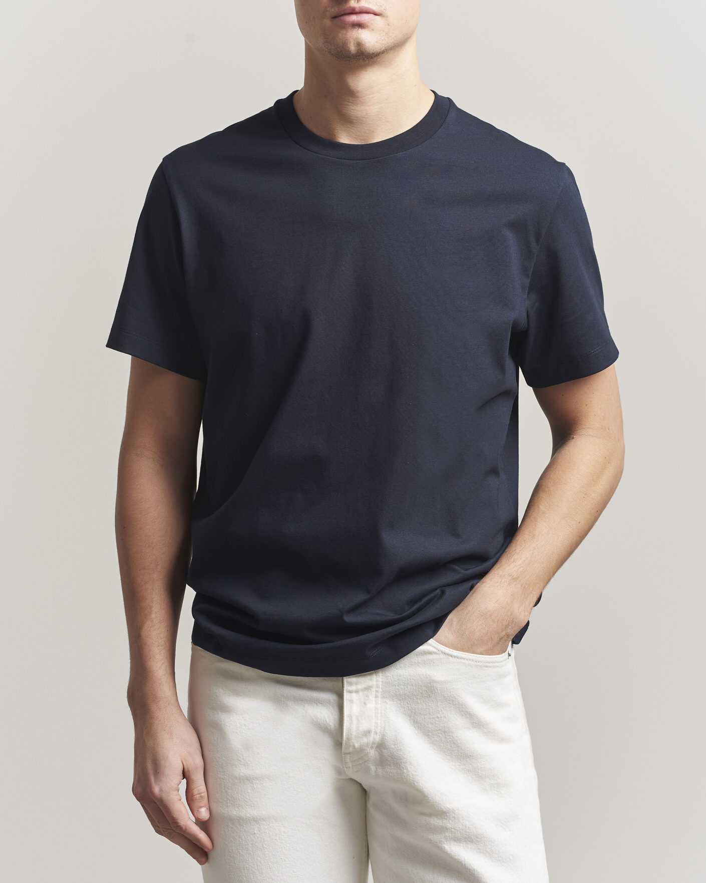 Heren | T-shirts | Filippa K | Filip Crew Neck T-Shirt Navy